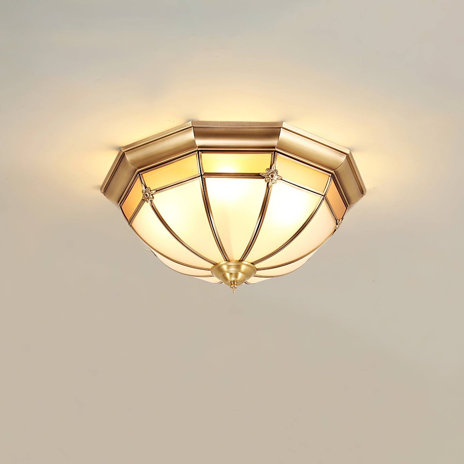 Dome Brass Flush Ceiling Lamp - Blowlighting