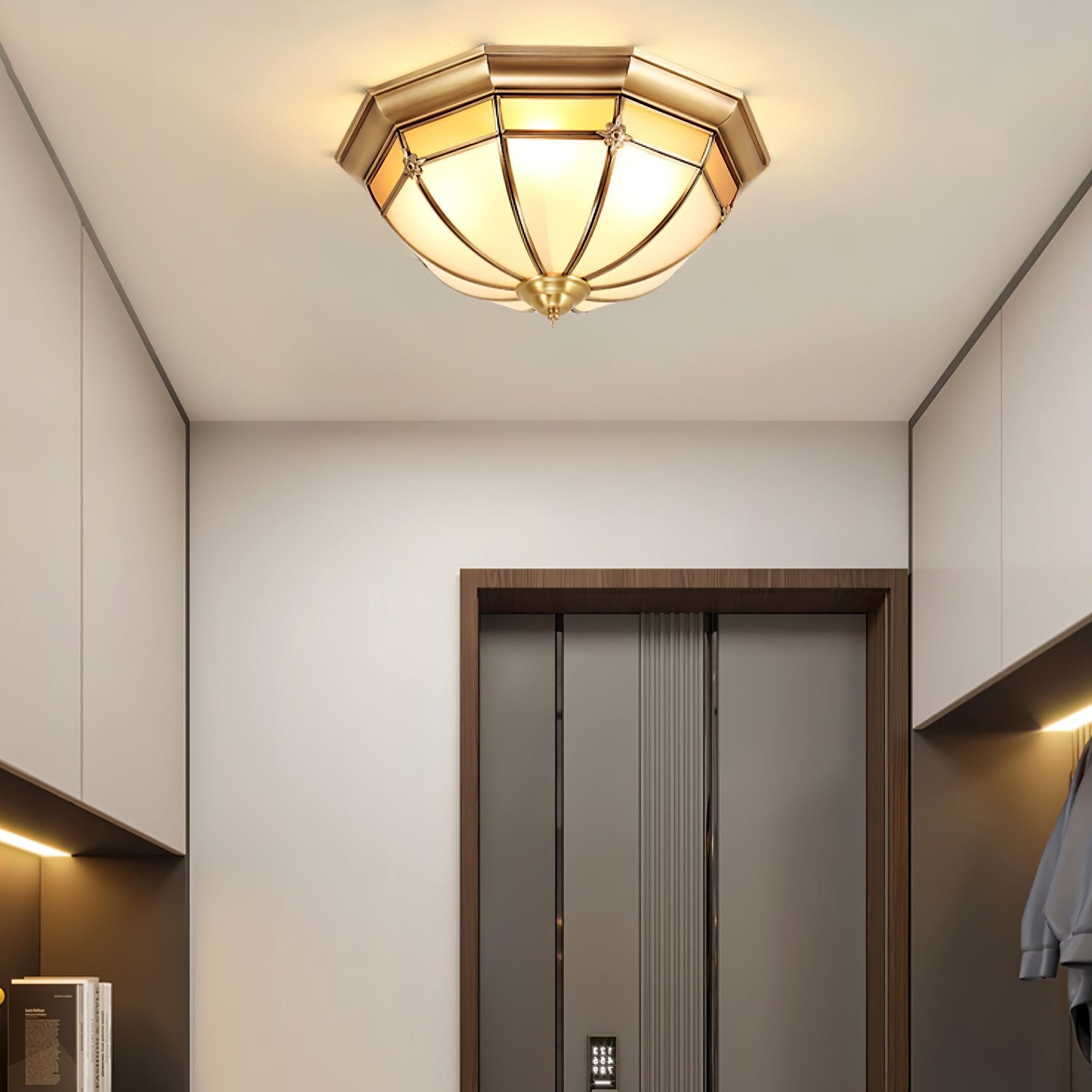 Dome Brass Flush Ceiling Lamp - Blowlighting
