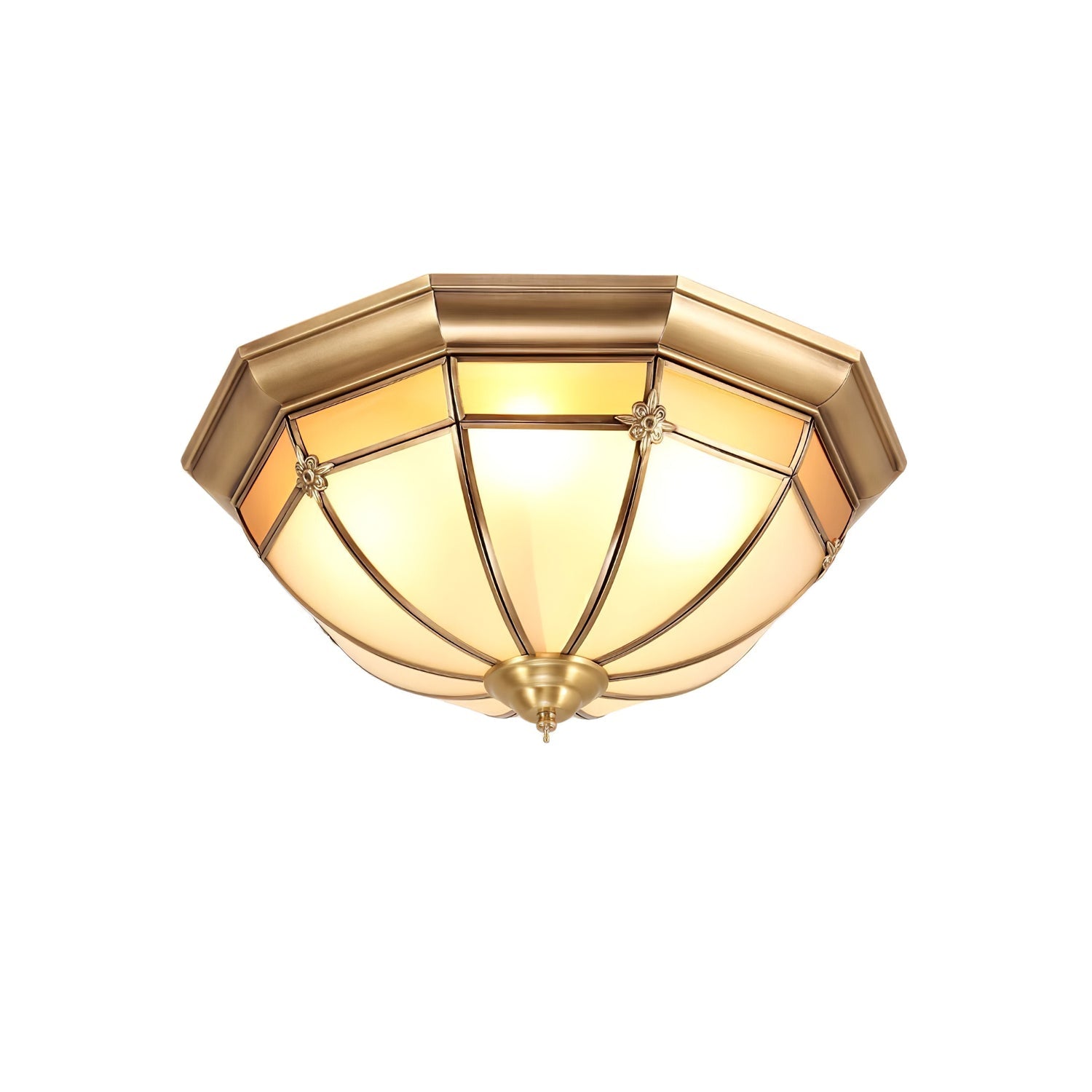 Dome Brass Flush Ceiling Lamp - Blowlighting
