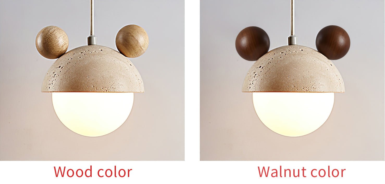 Lyraeus Character-Shaped Travertine Pendant Light - Blowlighting