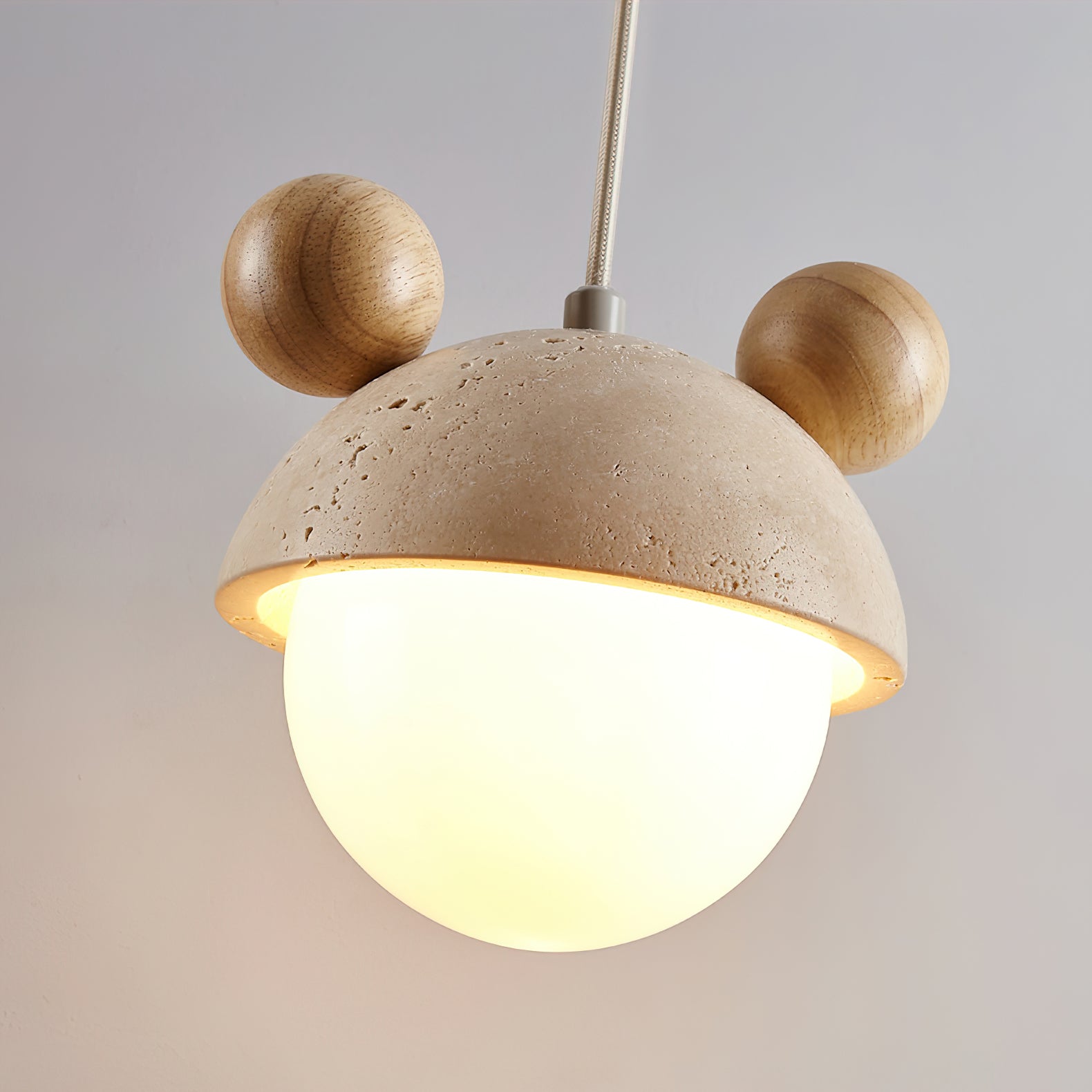 Lyraeus Character-Shaped Travertine Pendant Light - Blowlighting