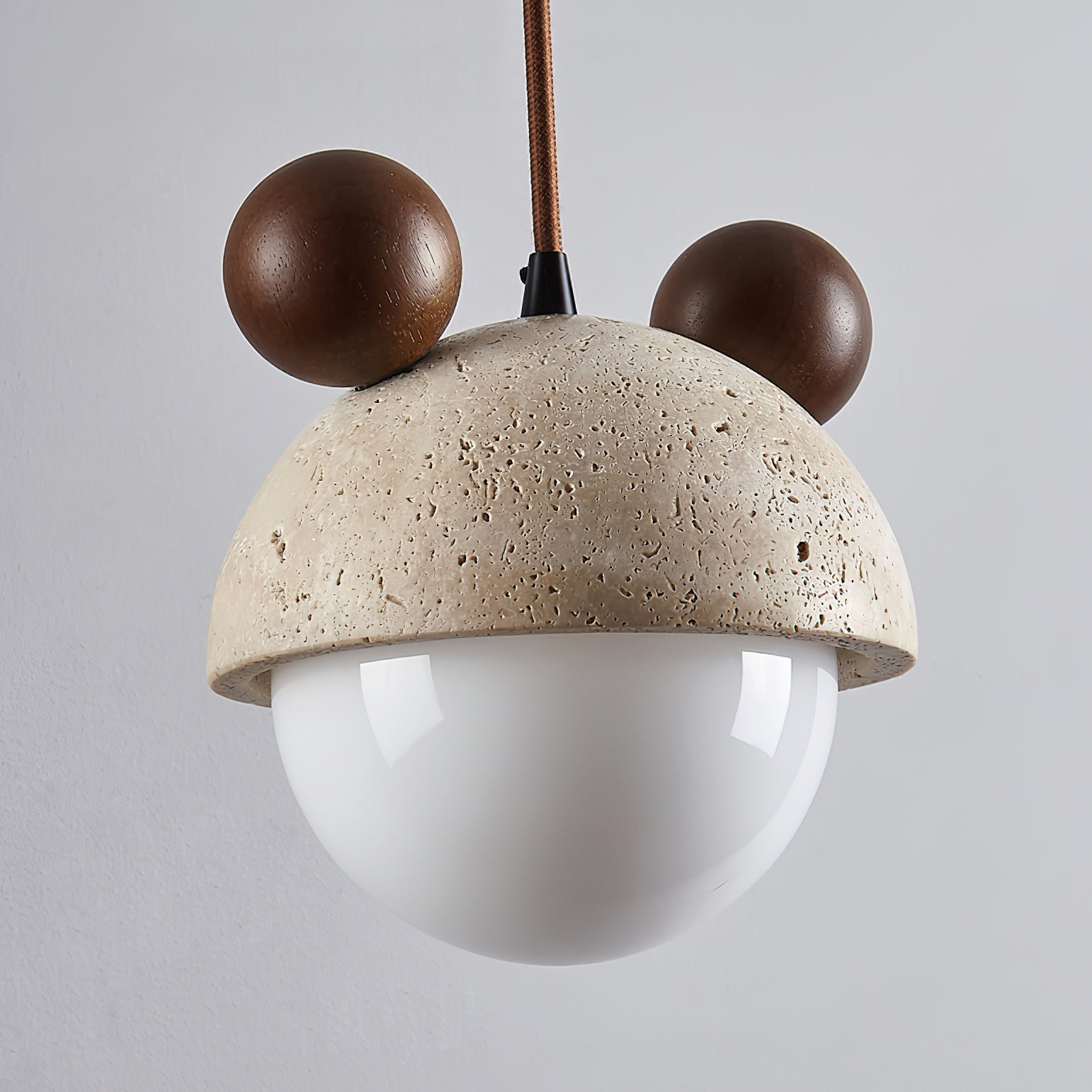 Lyraeus Character-Shaped Travertine Pendant Light - Blowlighting