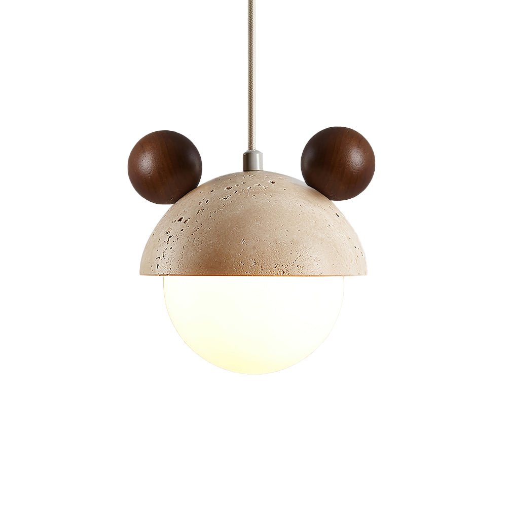 Lyraeus Character-Shaped Travertine Pendant Light - Blowlighting