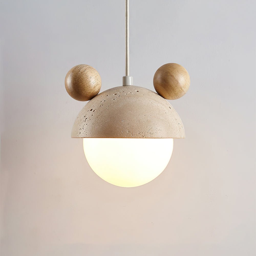 Lyraeus Character-Shaped Travertine Pendant Light - Blowlighting