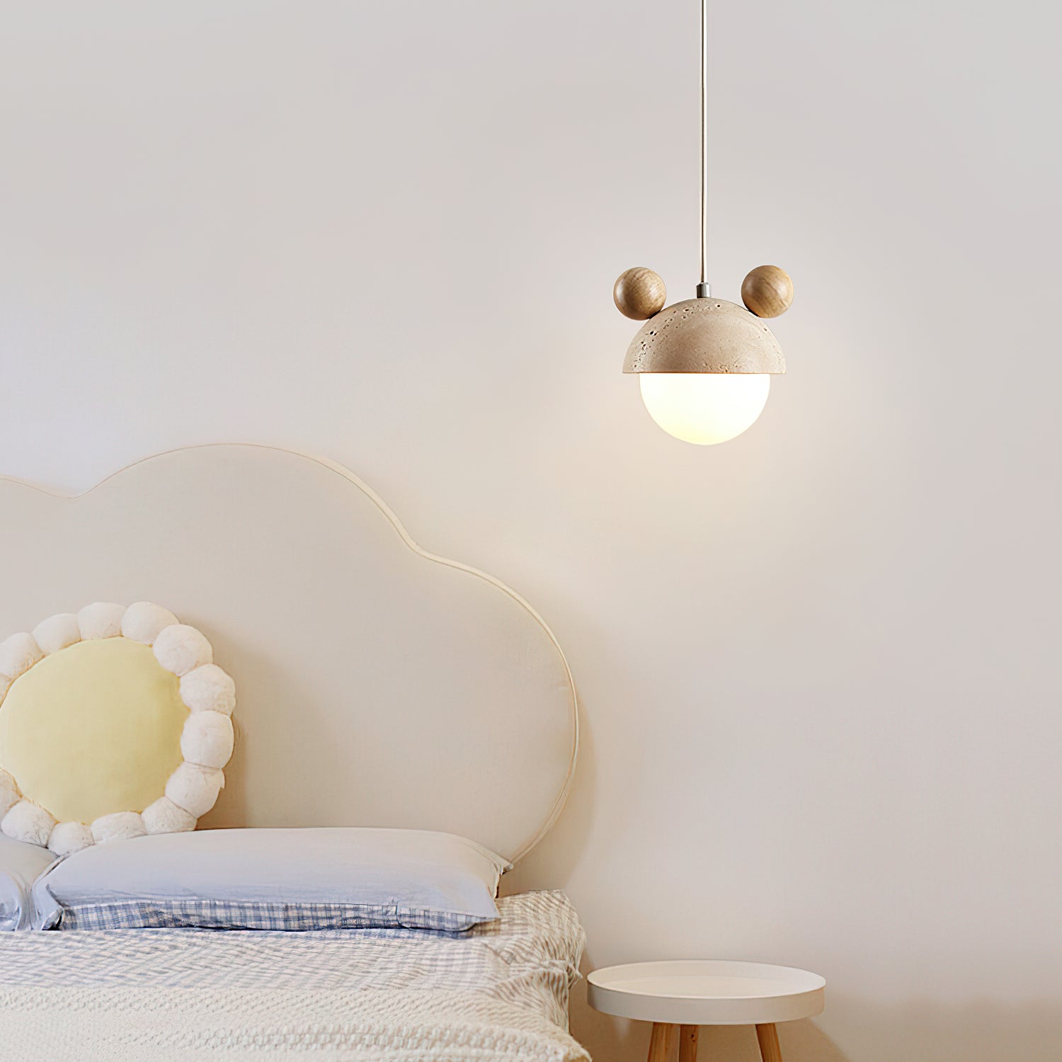 Lyraeus Character-Shaped Travertine Pendant Light - Blowlighting