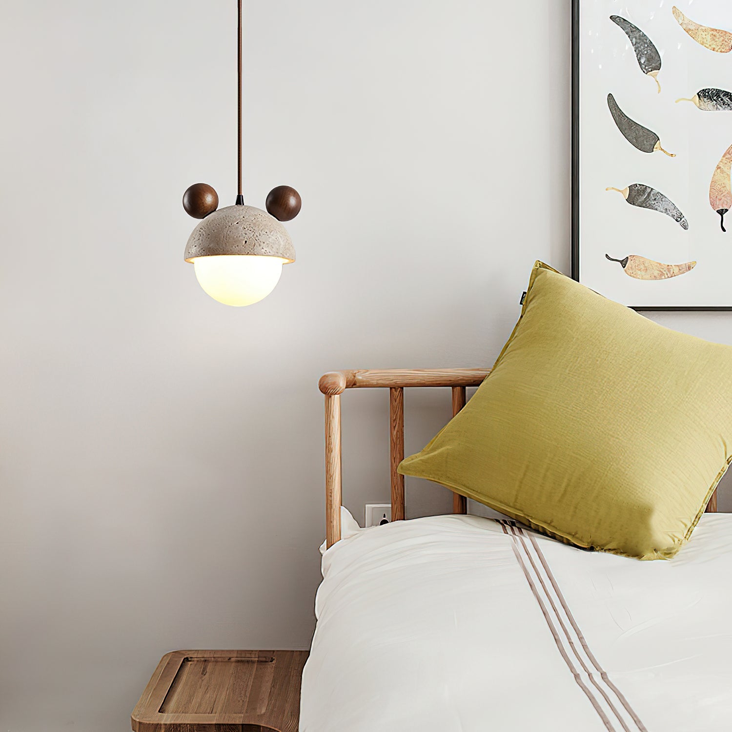 Lyraeus Character-Shaped Travertine Pendant Light - Blowlighting