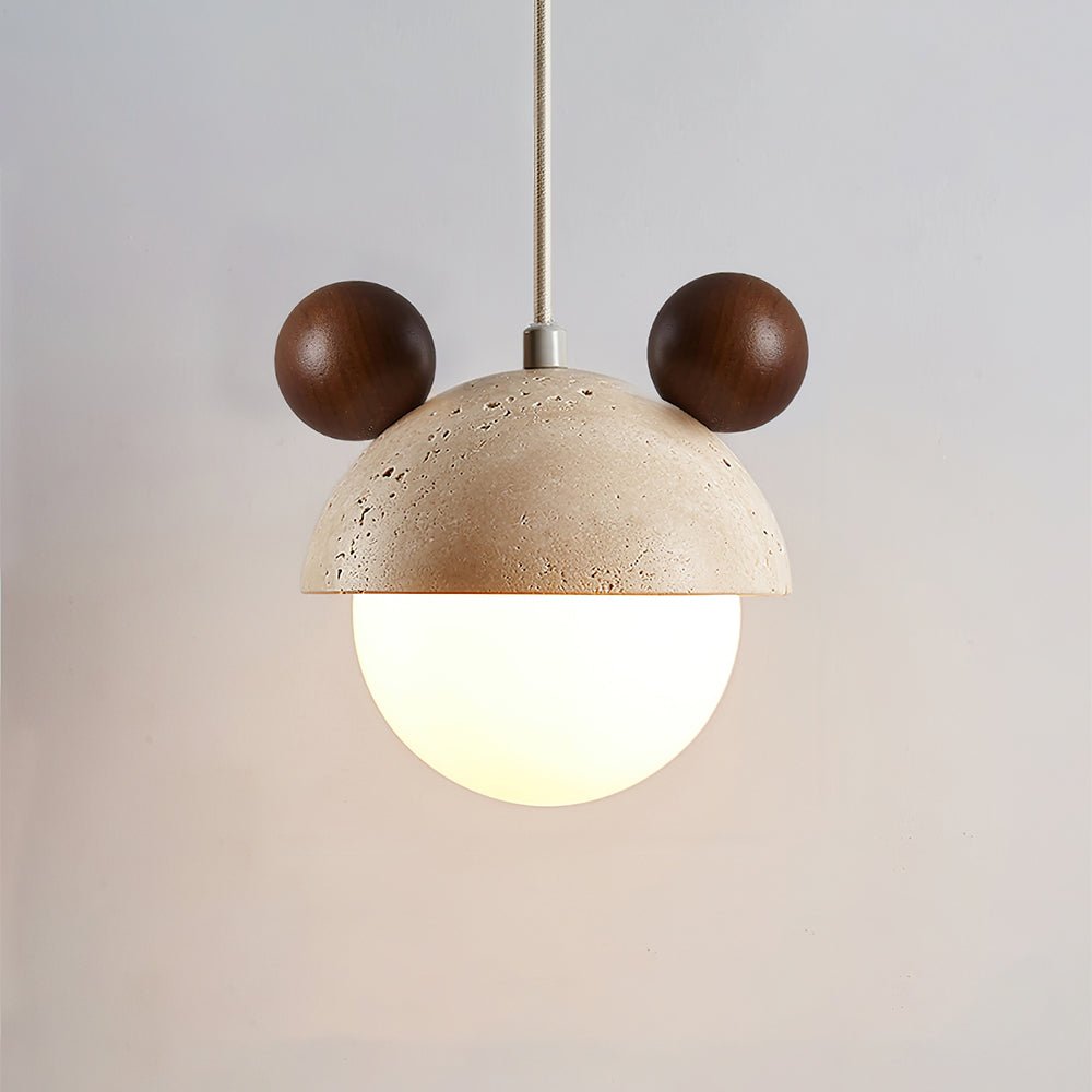 Lyraeus Character-Shaped Travertine Pendant Light - Blowlighting