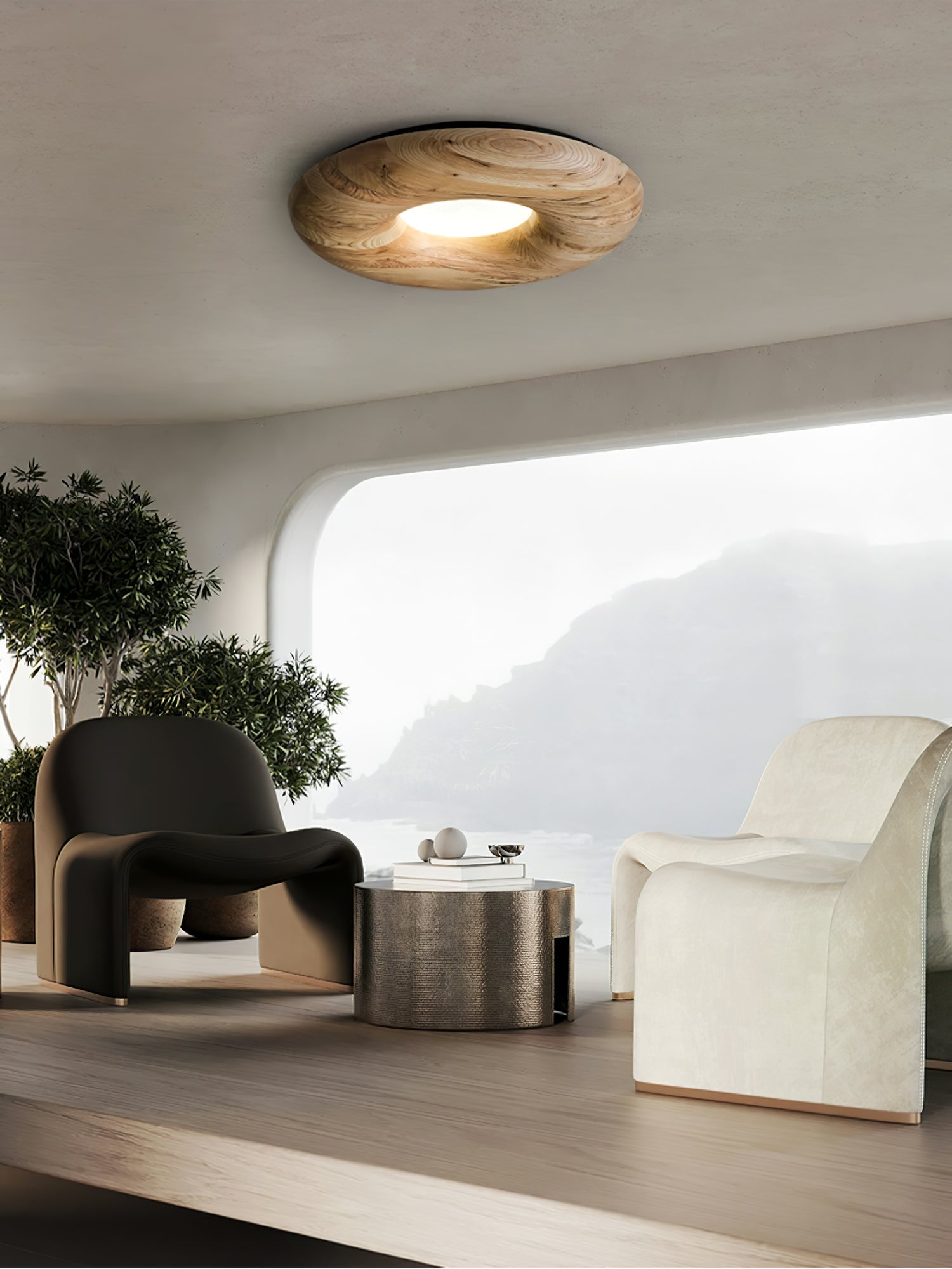 Zosora Organic Oak Flush Mount - Blowlighting