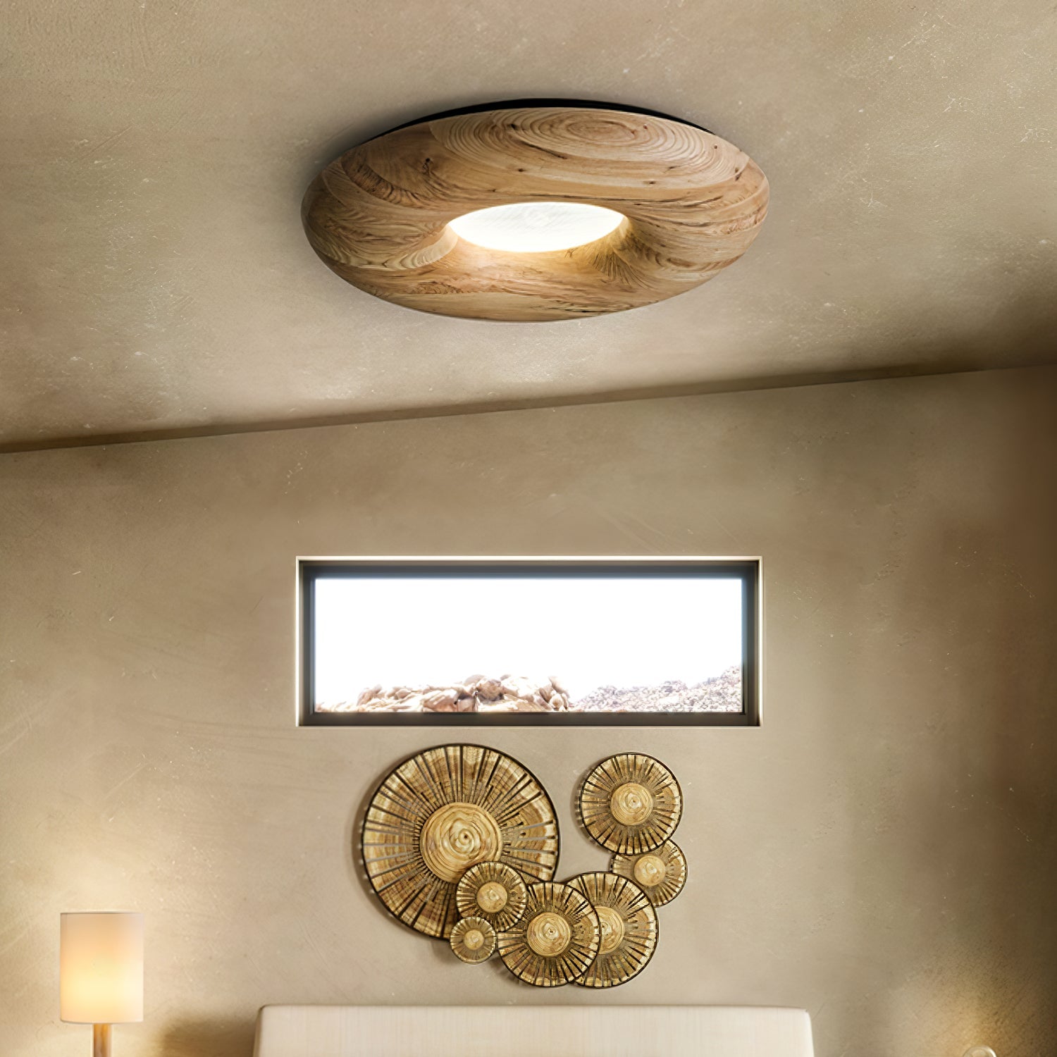 Zosora Organic Oak Flush Mount - Blowlighting