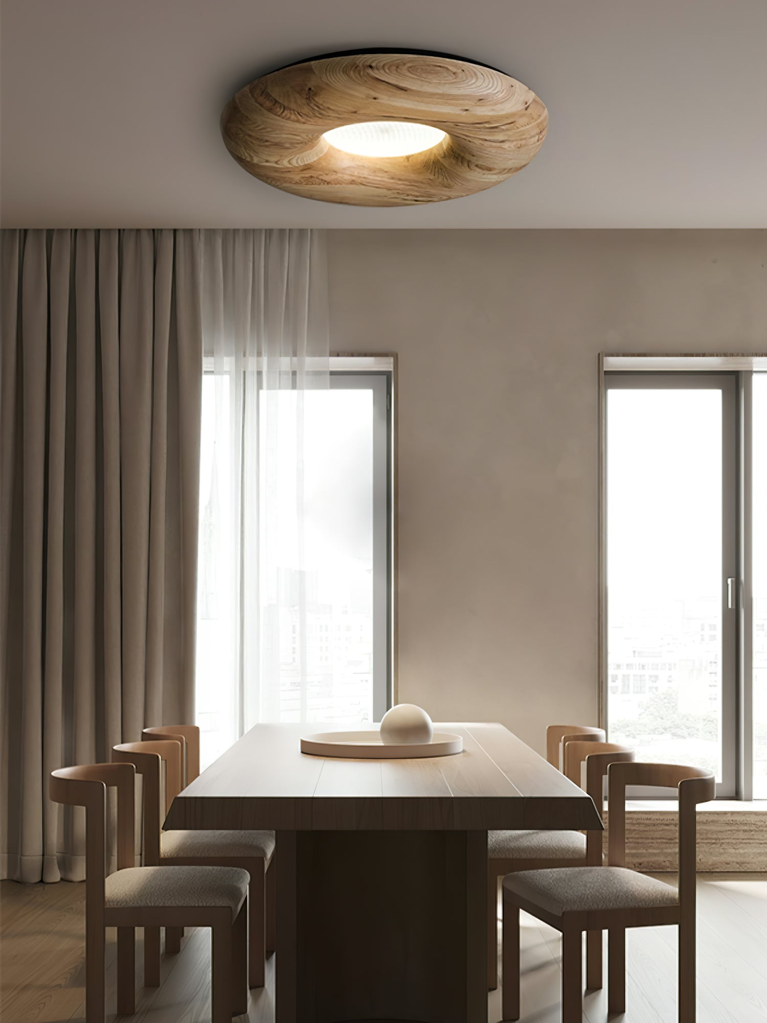 Zosora Organic Oak Flush Mount - Blowlighting