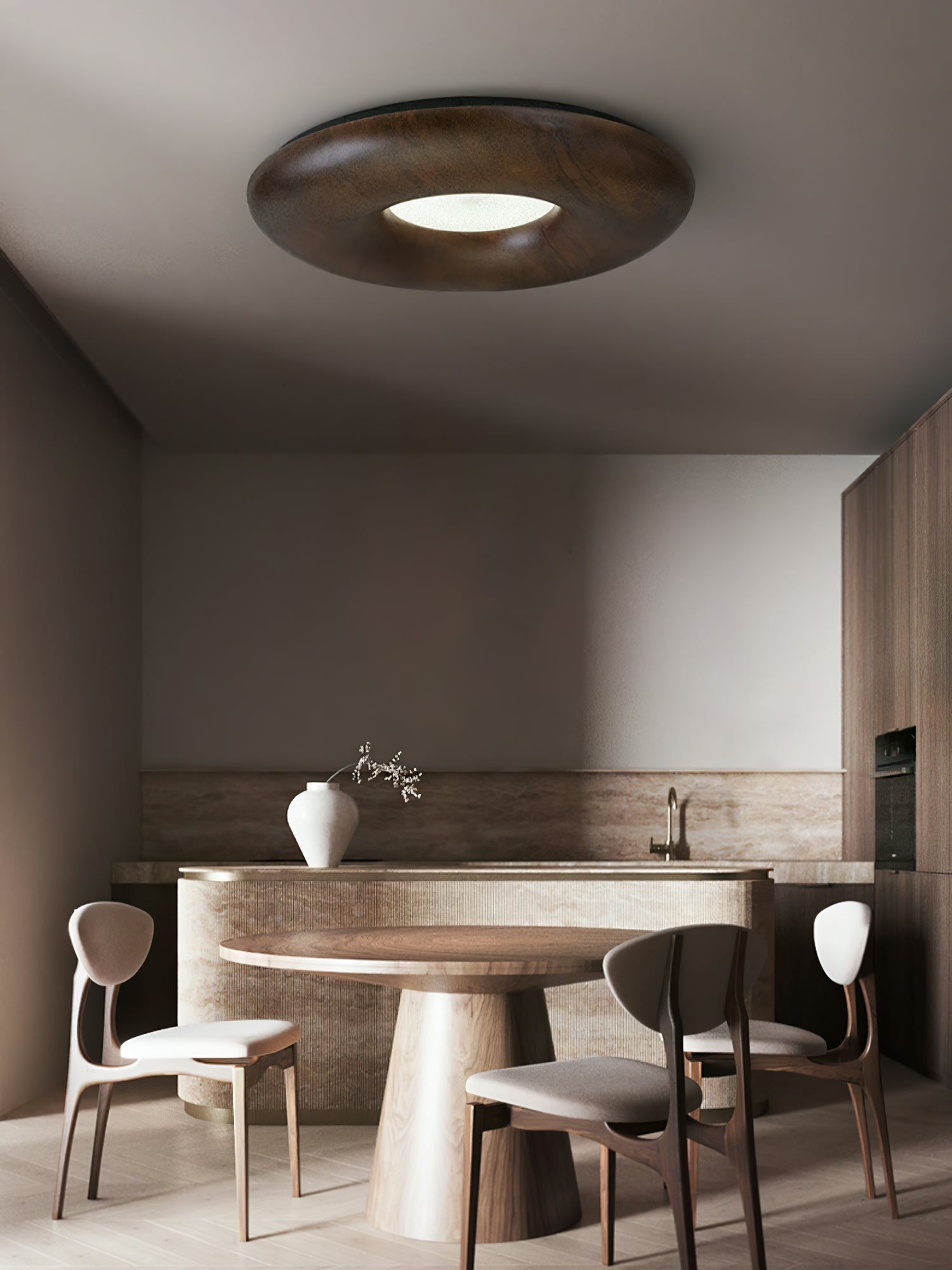Zosora Organic Oak Flush Mount - Blowlighting