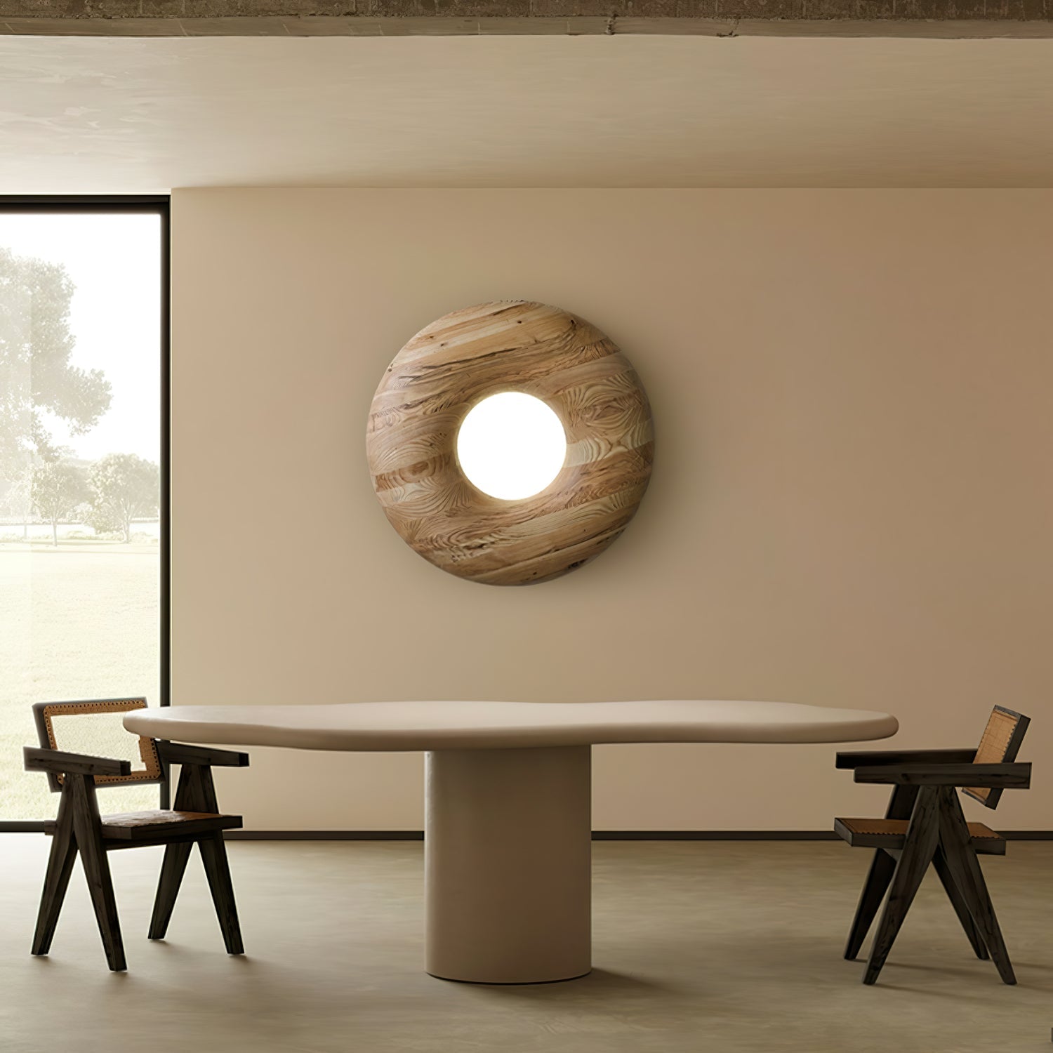Zosora Organic Oak Flush Mount - Blowlighting