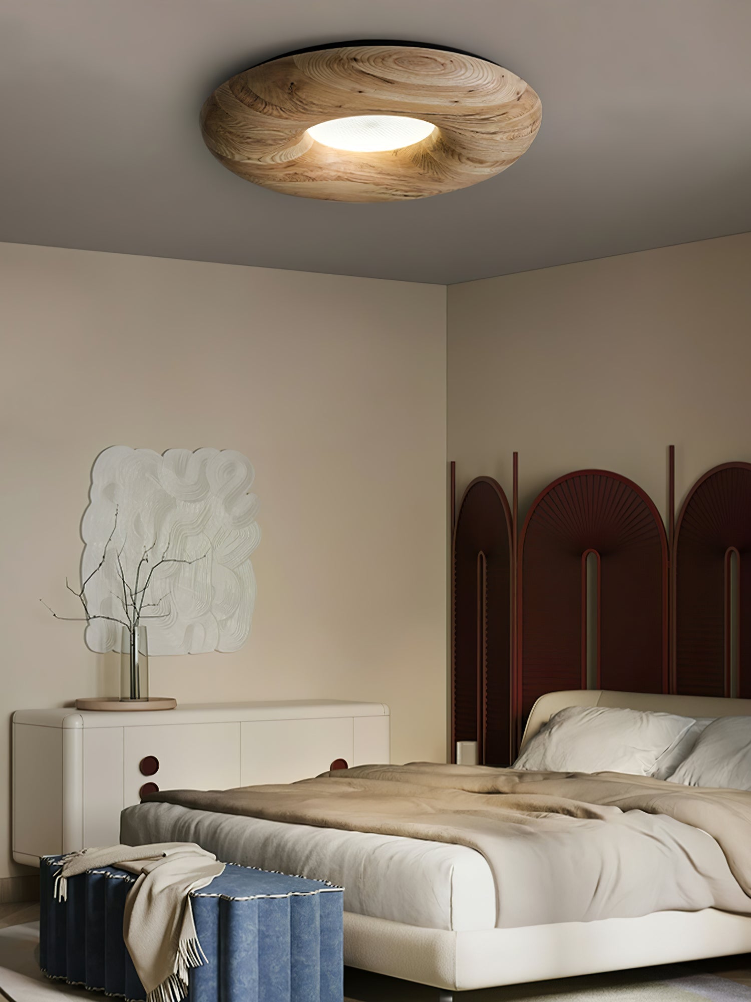Zosora Organic Oak Flush Mount - Blowlighting