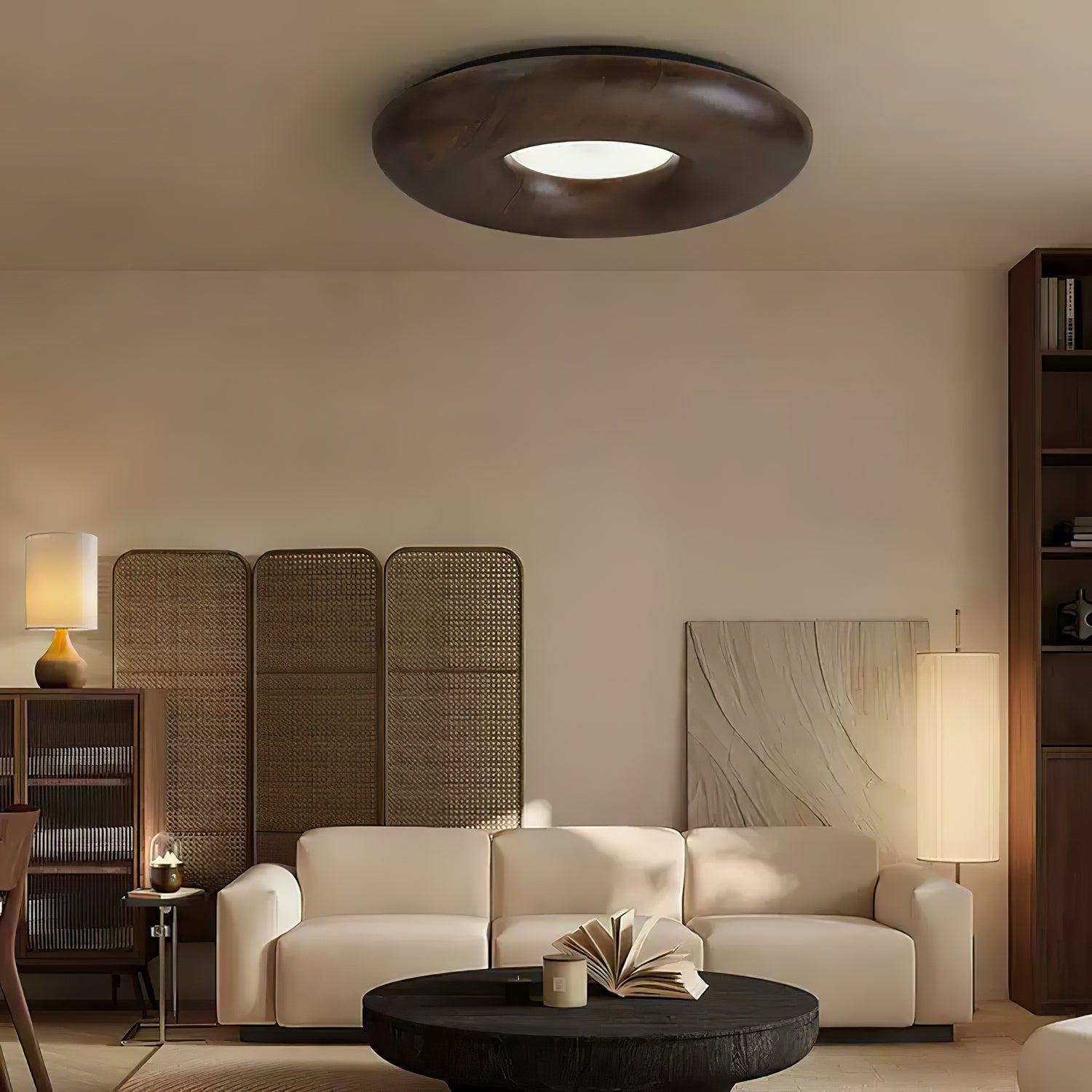 Zosora Organic Oak Flush Mount - Blowlighting
