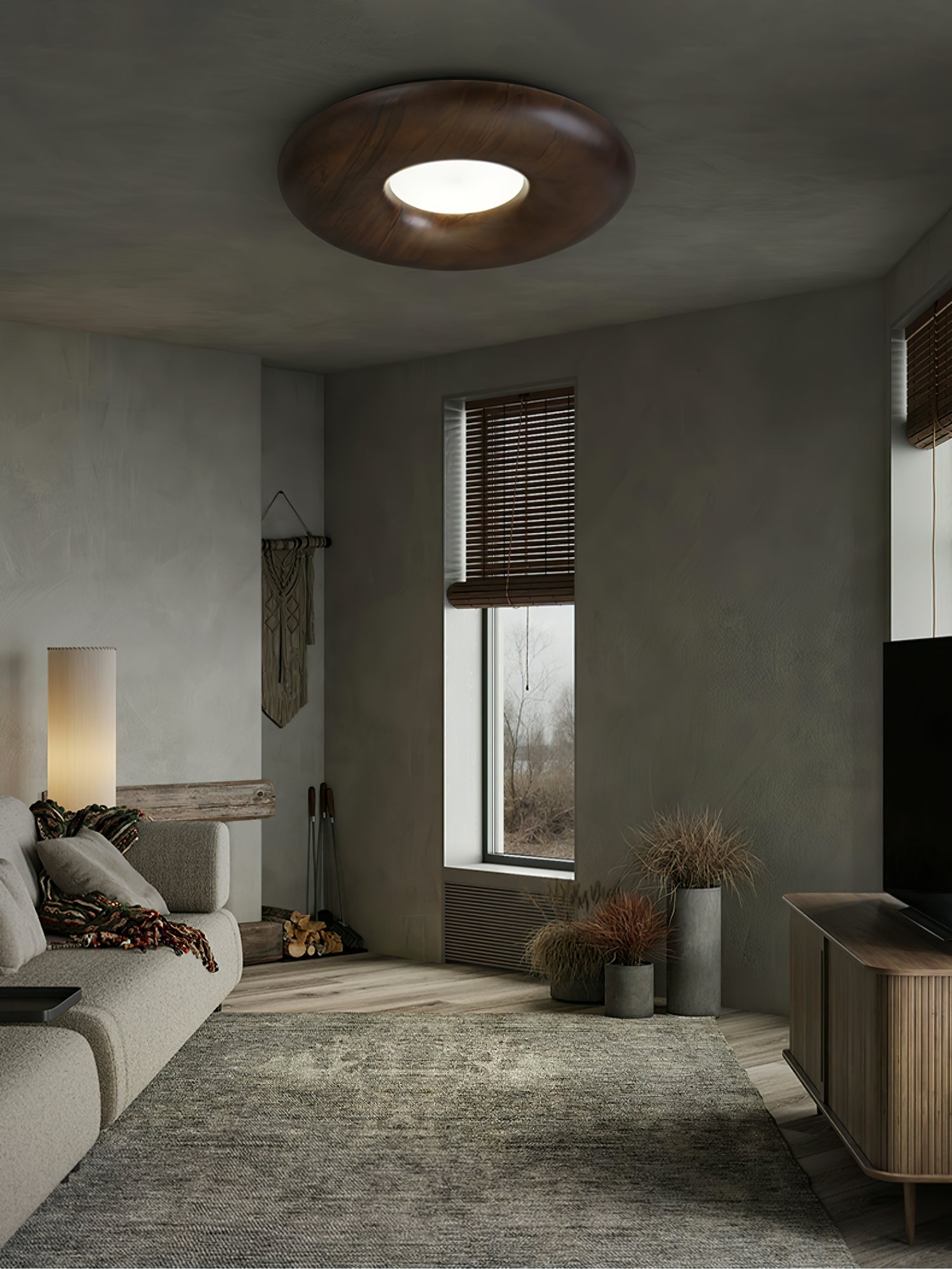 Zosora Organic Oak Flush Mount - Blowlighting