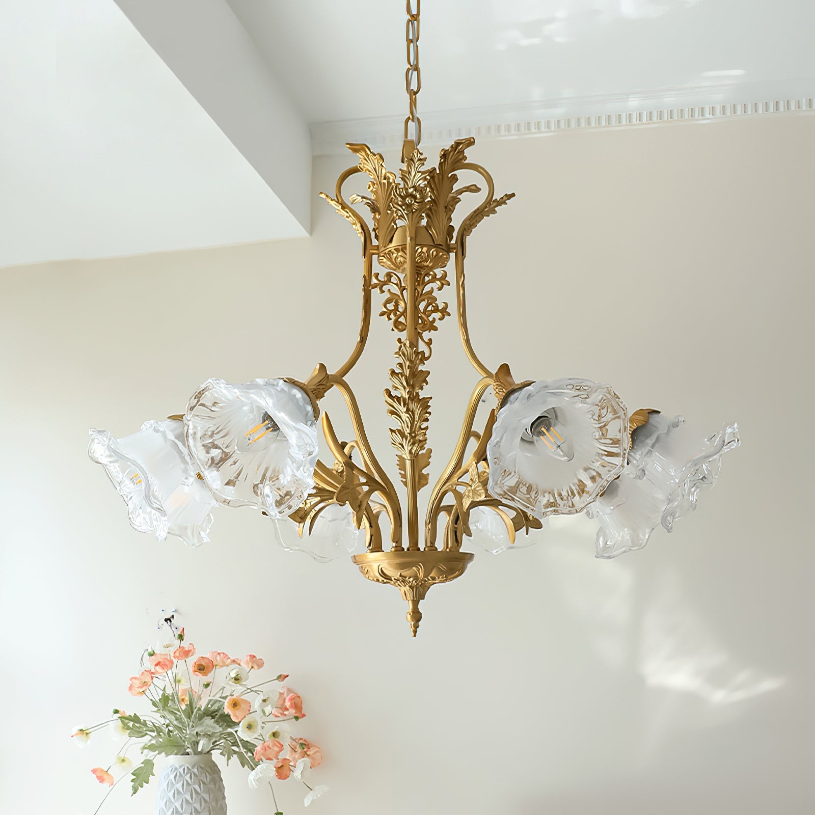 Dore Luxury Glass Flower Chandelier