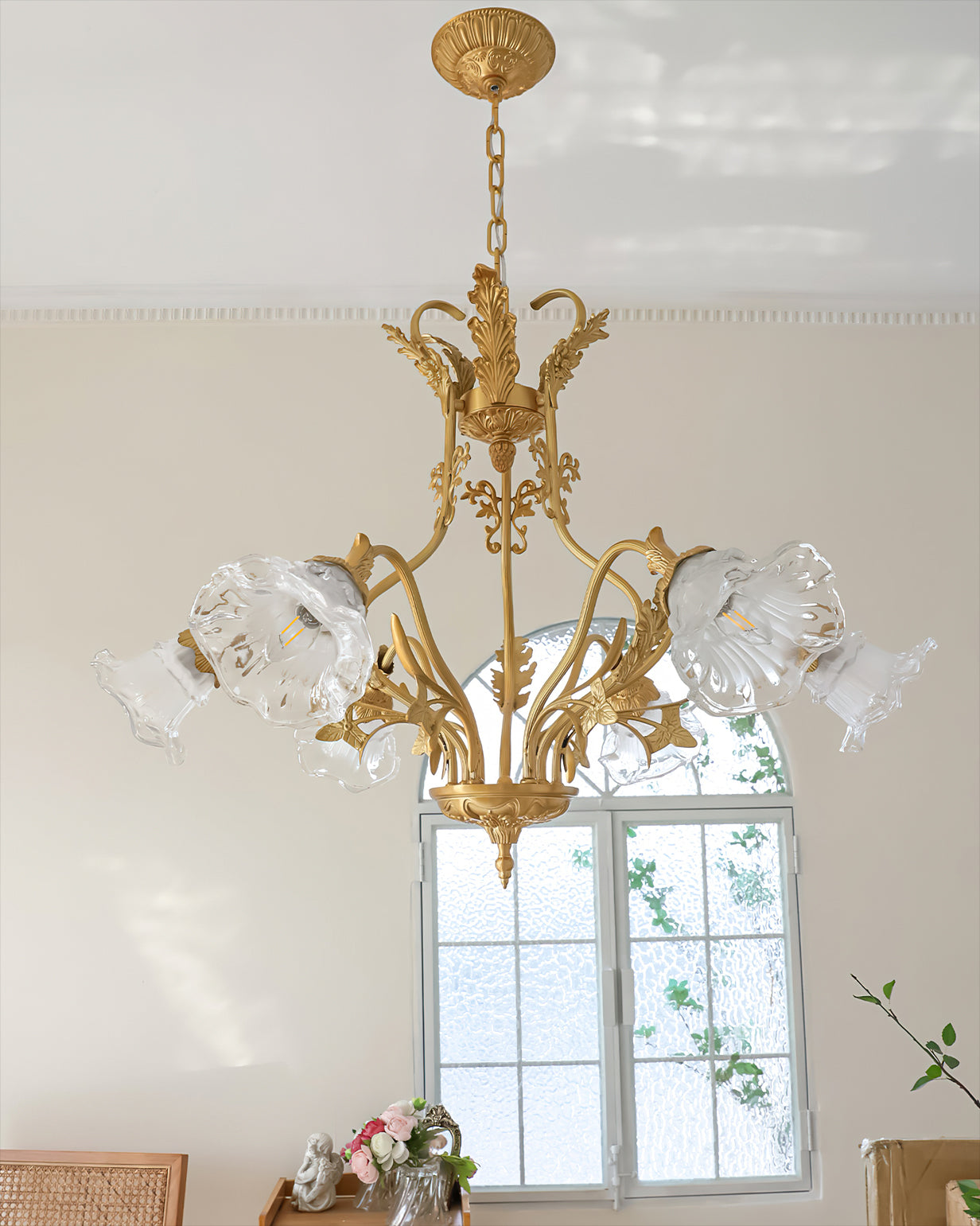 Dore Luxury Glass Flower Chandelier
