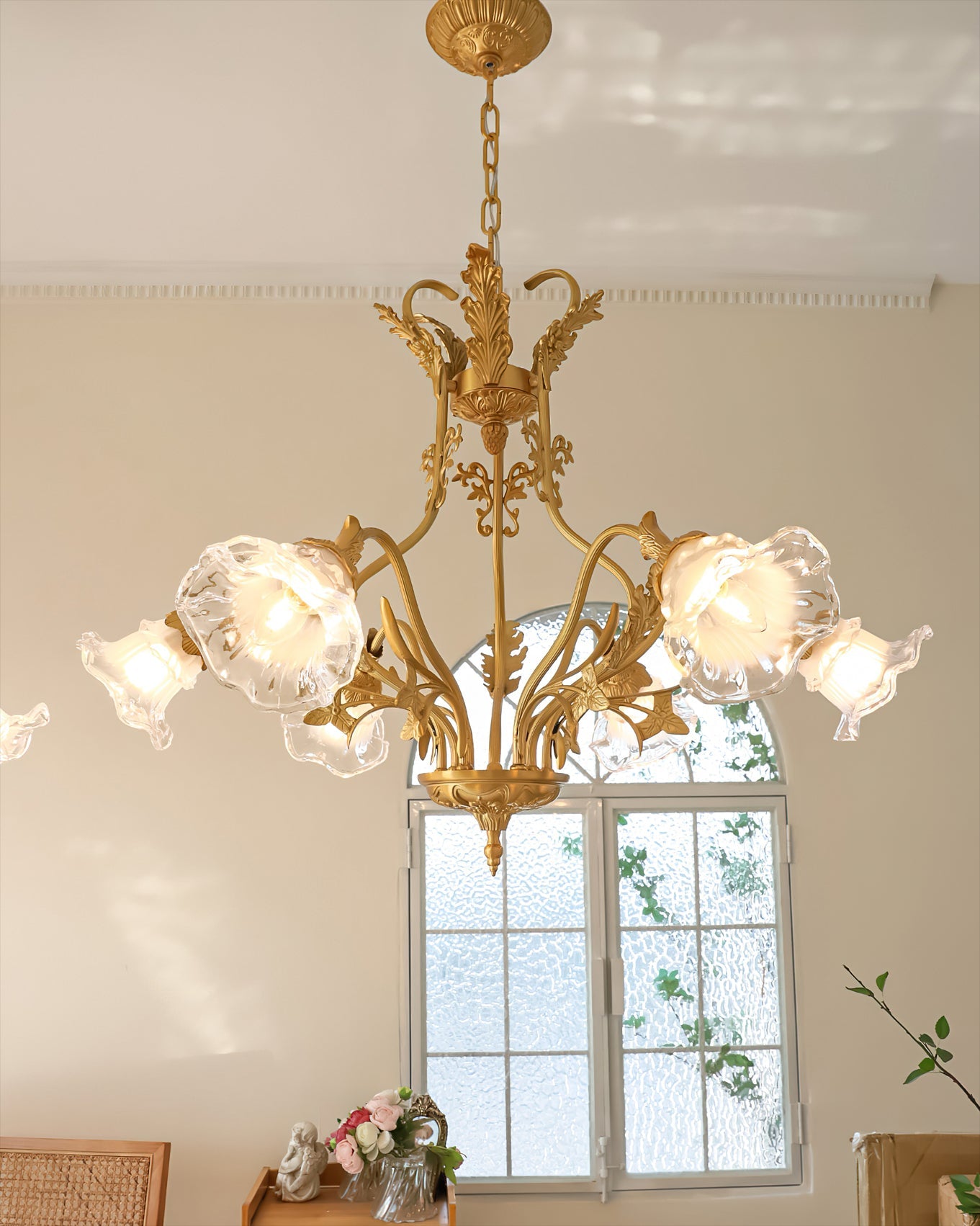 Dore Luxury Glass Flower Chandelier