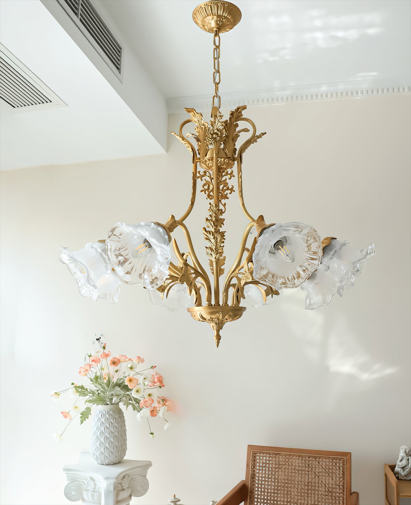 Dore Luxury Glass Flower Chandelier