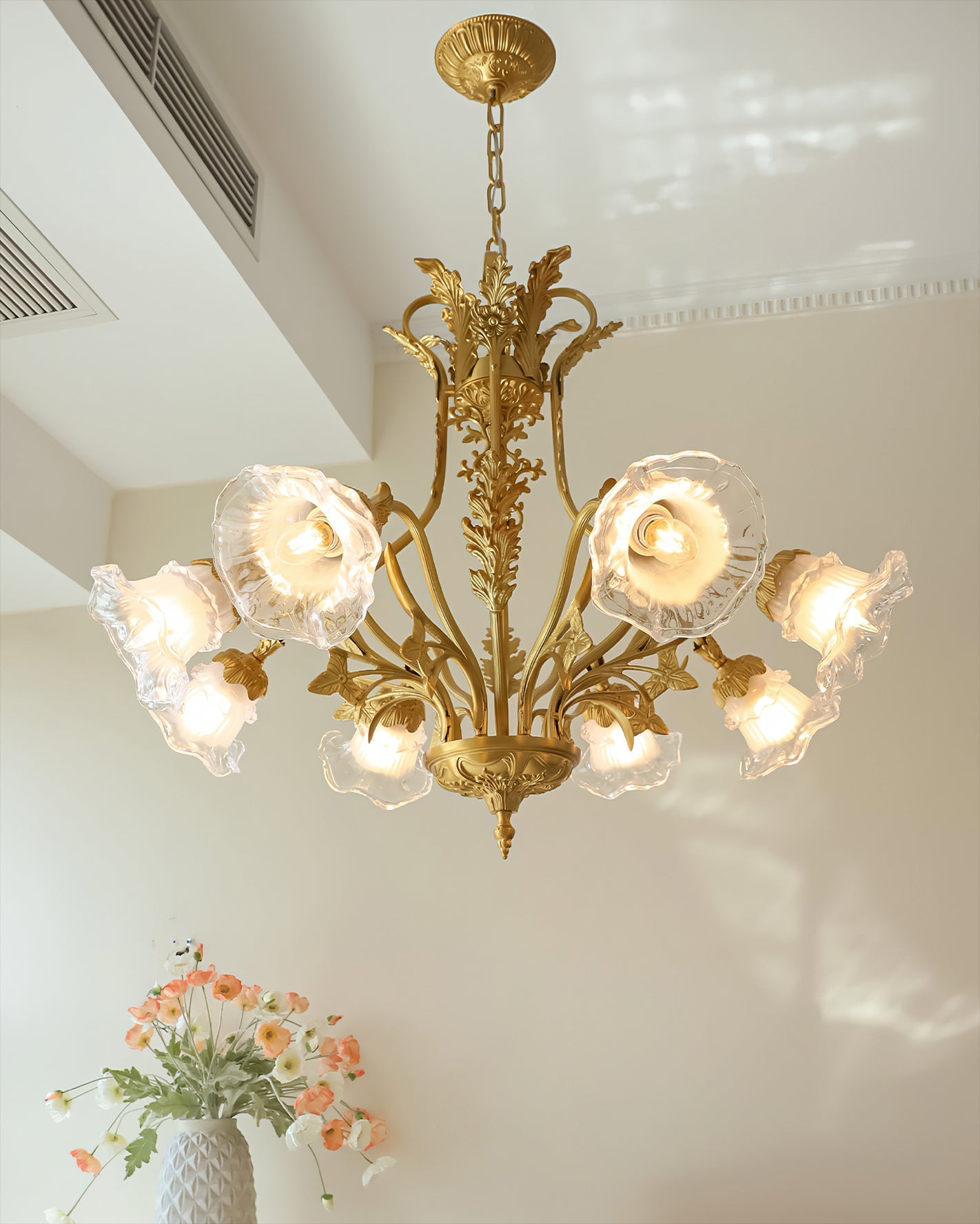 Dore Luxury Glass Flower Chandelier