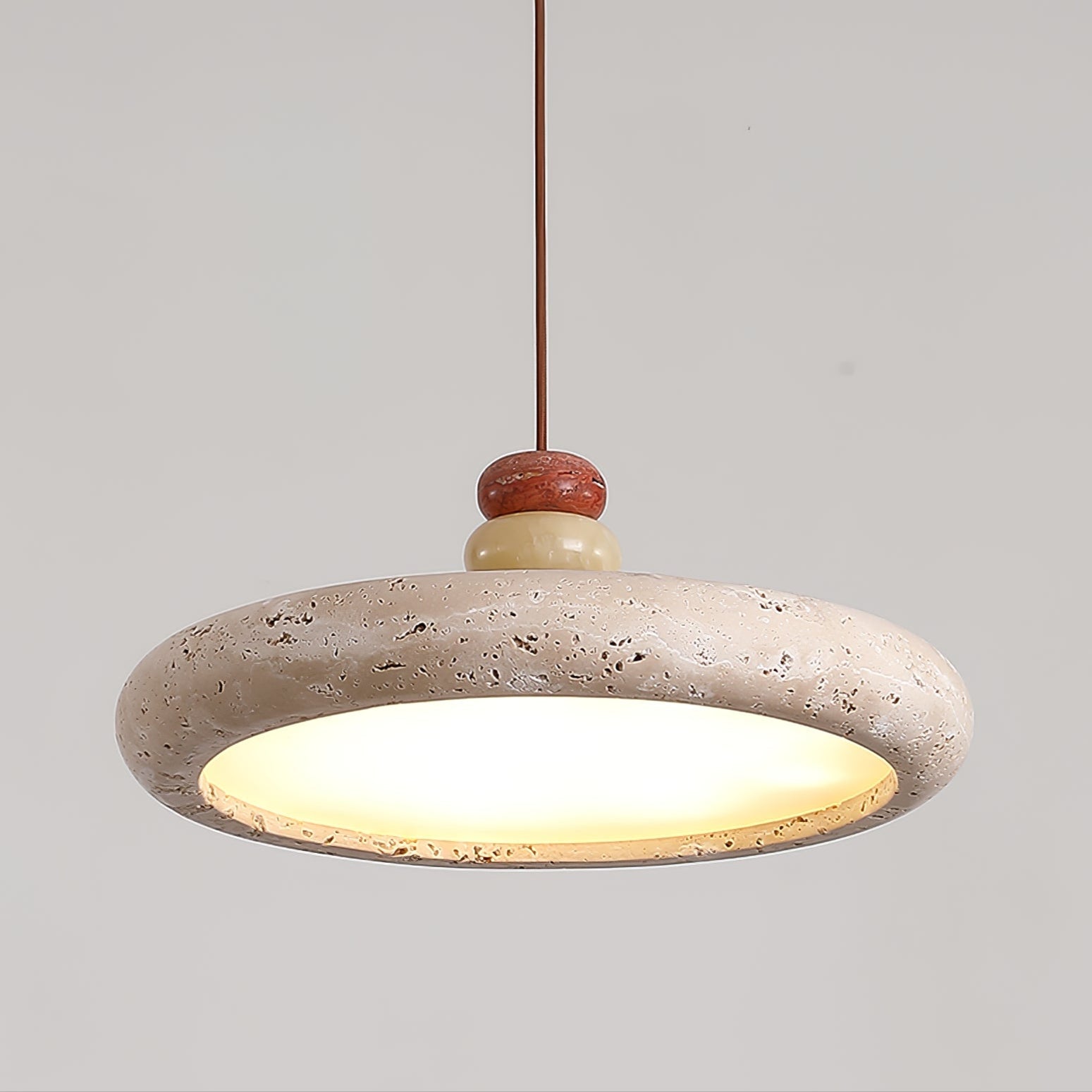 Cuvarora Disc Travertine Pendant Light - Blowlighting