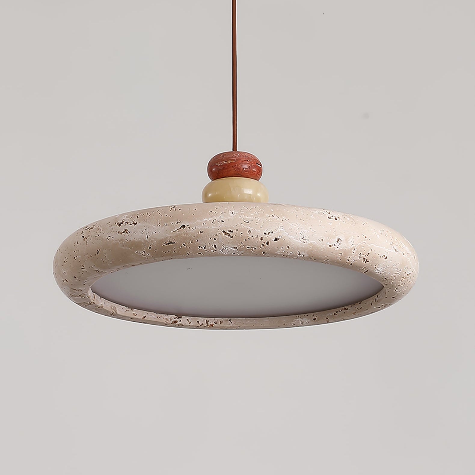 Cuvarora Disc Travertine Pendant Light - Blowlighting