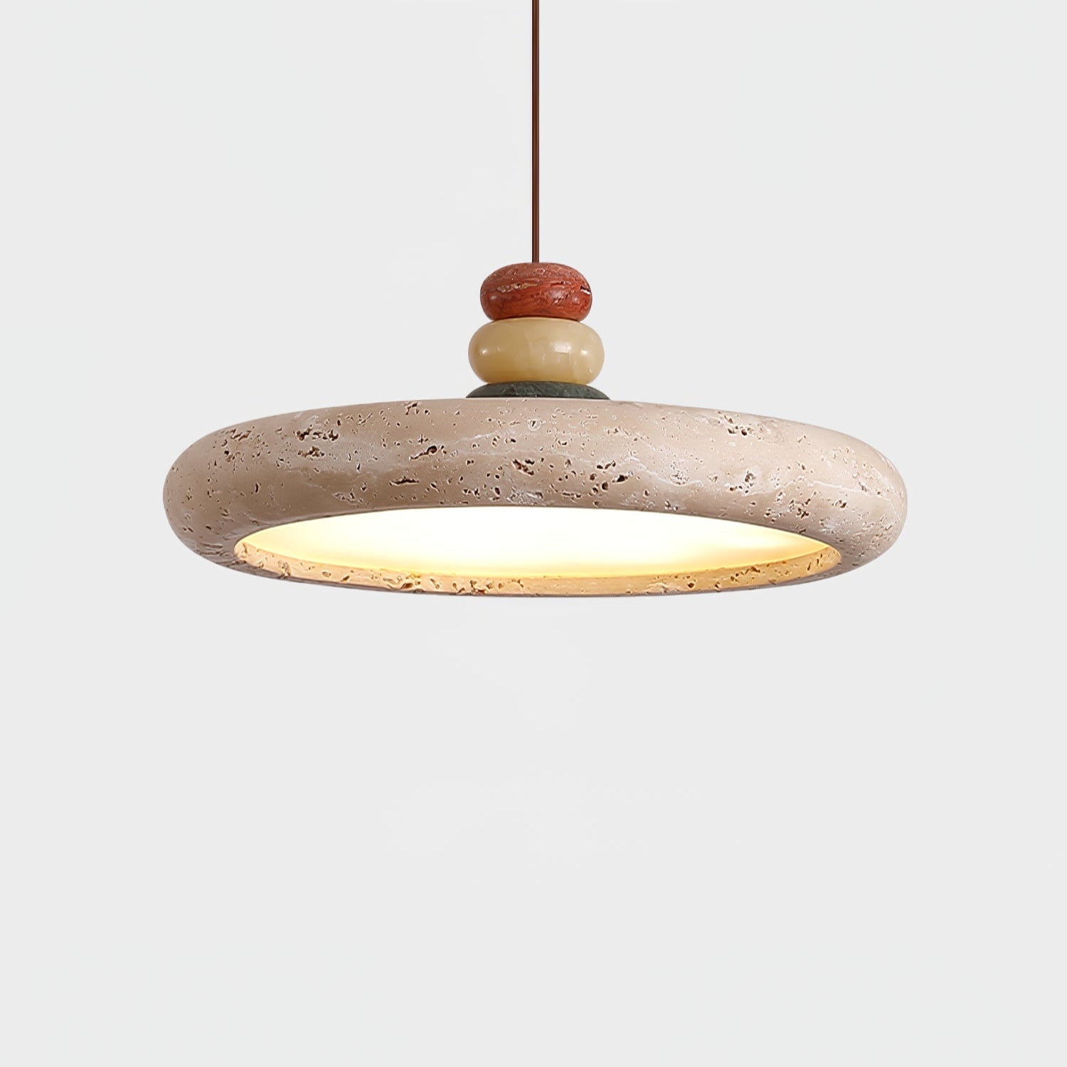 Cuvarora Disc Travertine Pendant Light - Blowlighting