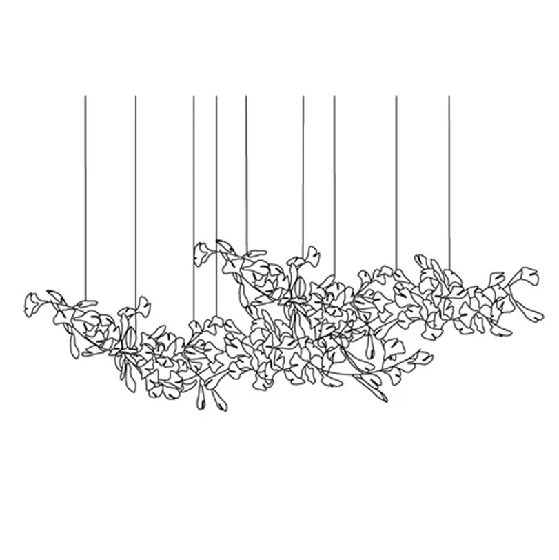 Elorus Double Layer Combination Gingko Chandelier - Blowlighting