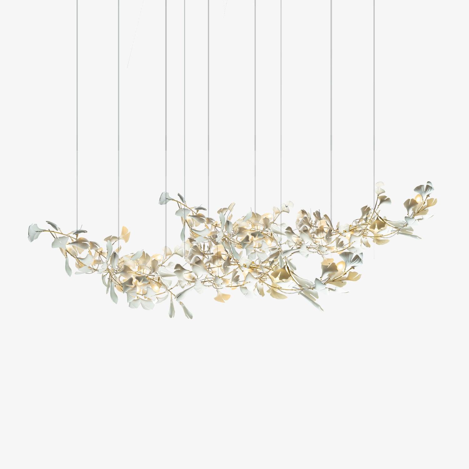 Elorus Double Layer Combination Gingko Chandelier - Blowlighting