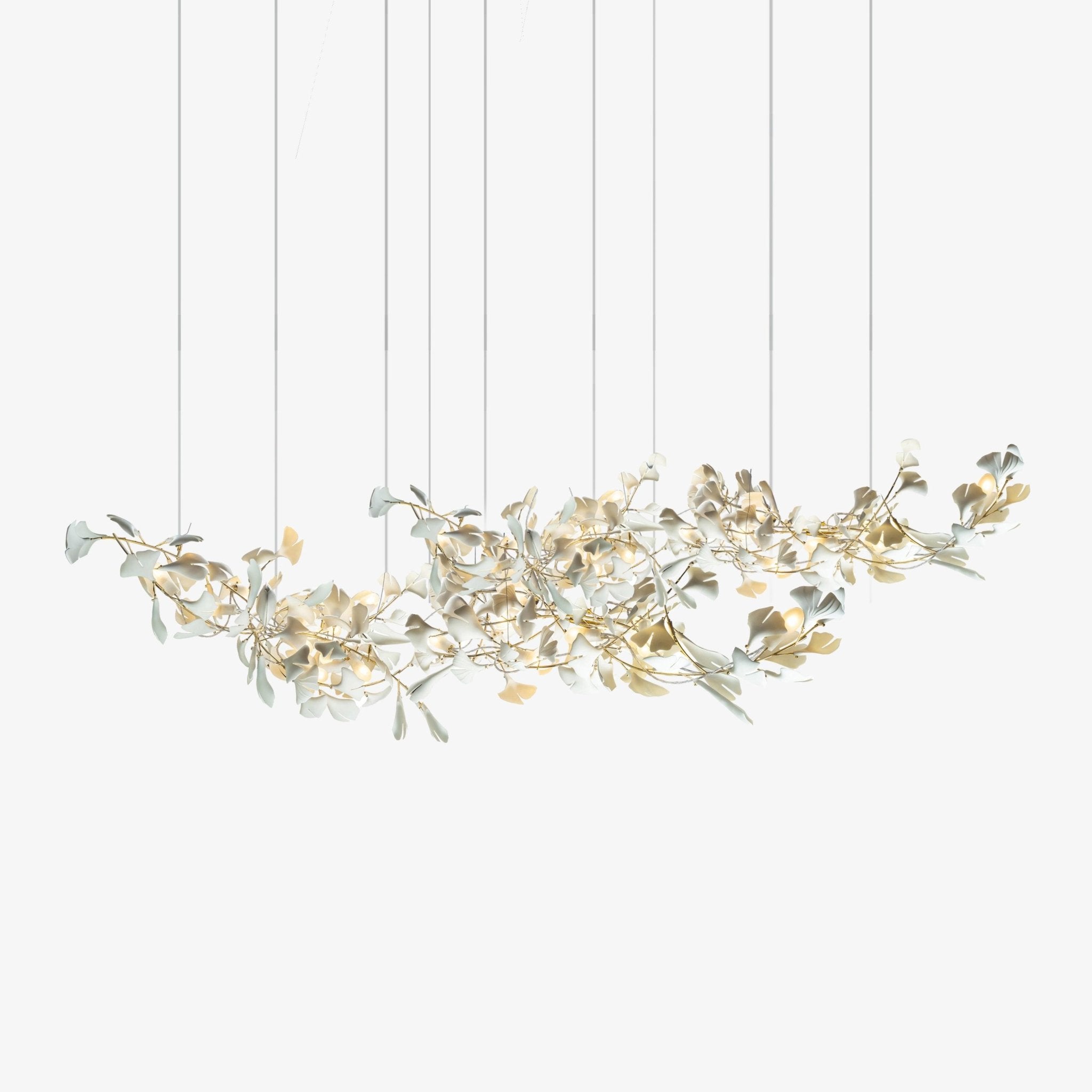 Elorus Double Layer Combination Gingko Chandelier - Blowlighting