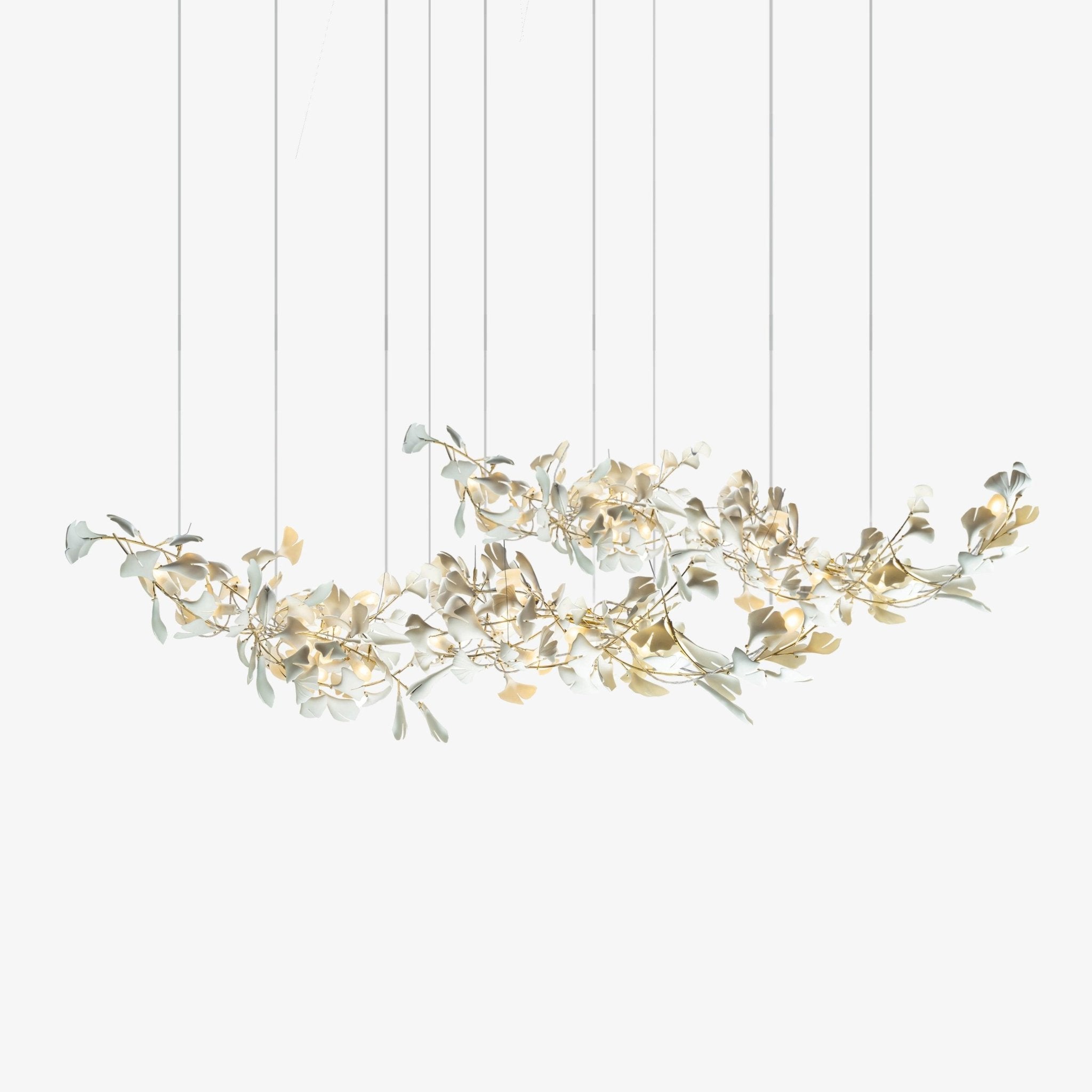 Elorus Double Layer Combination Gingko Chandelier - Blowlighting