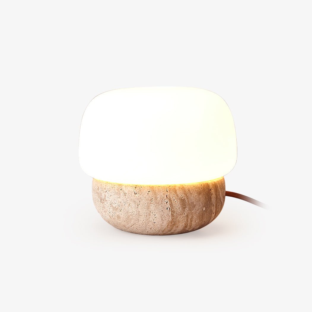 Eldoreth Dome Base Travertine Table Lamp - Blowlighting