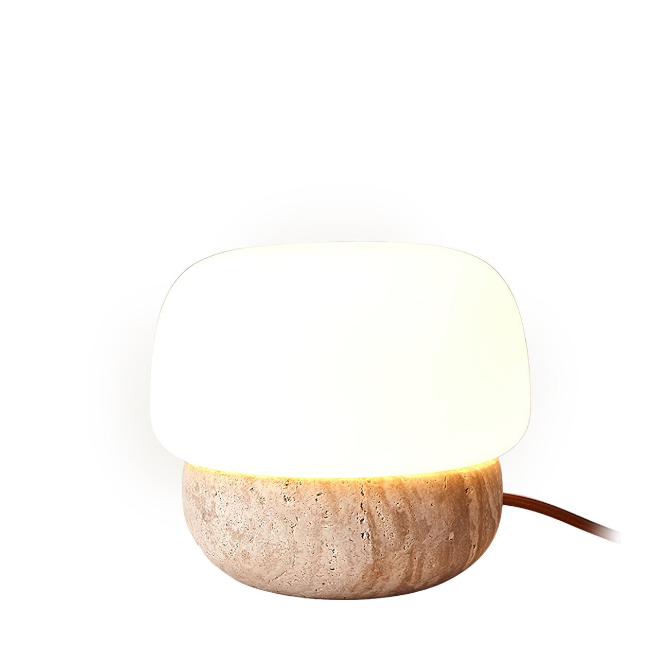 Eldoreth Dome Base Travertine Table Lamp - Blowlighting