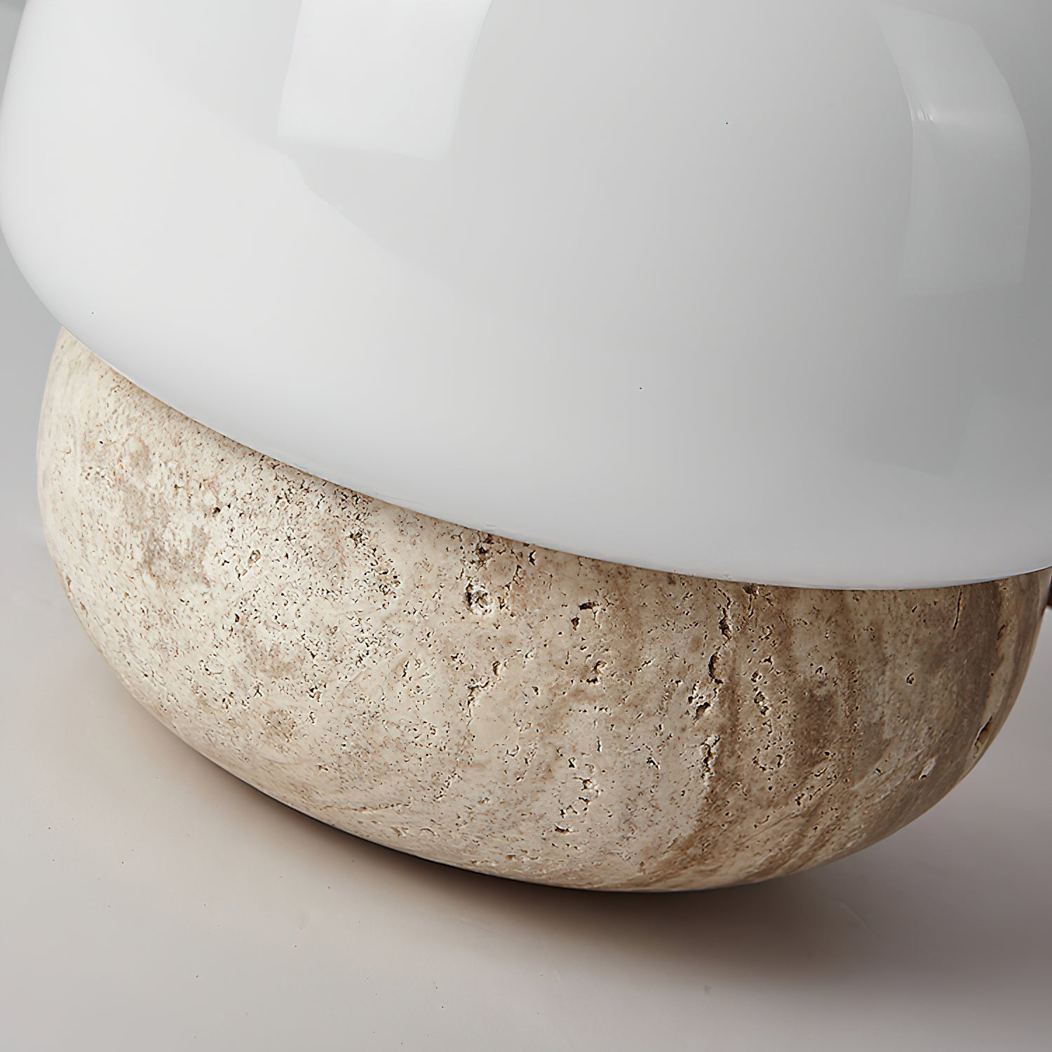 Eldoreth Dome Base Travertine Table Lamp - Blowlighting