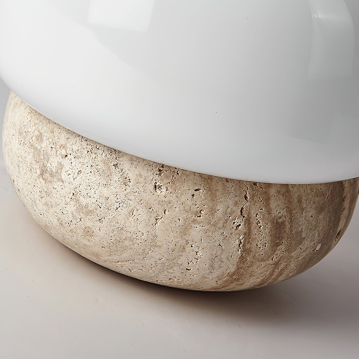 Eldoreth Dome Base Travertine Table Lamp - Blowlighting