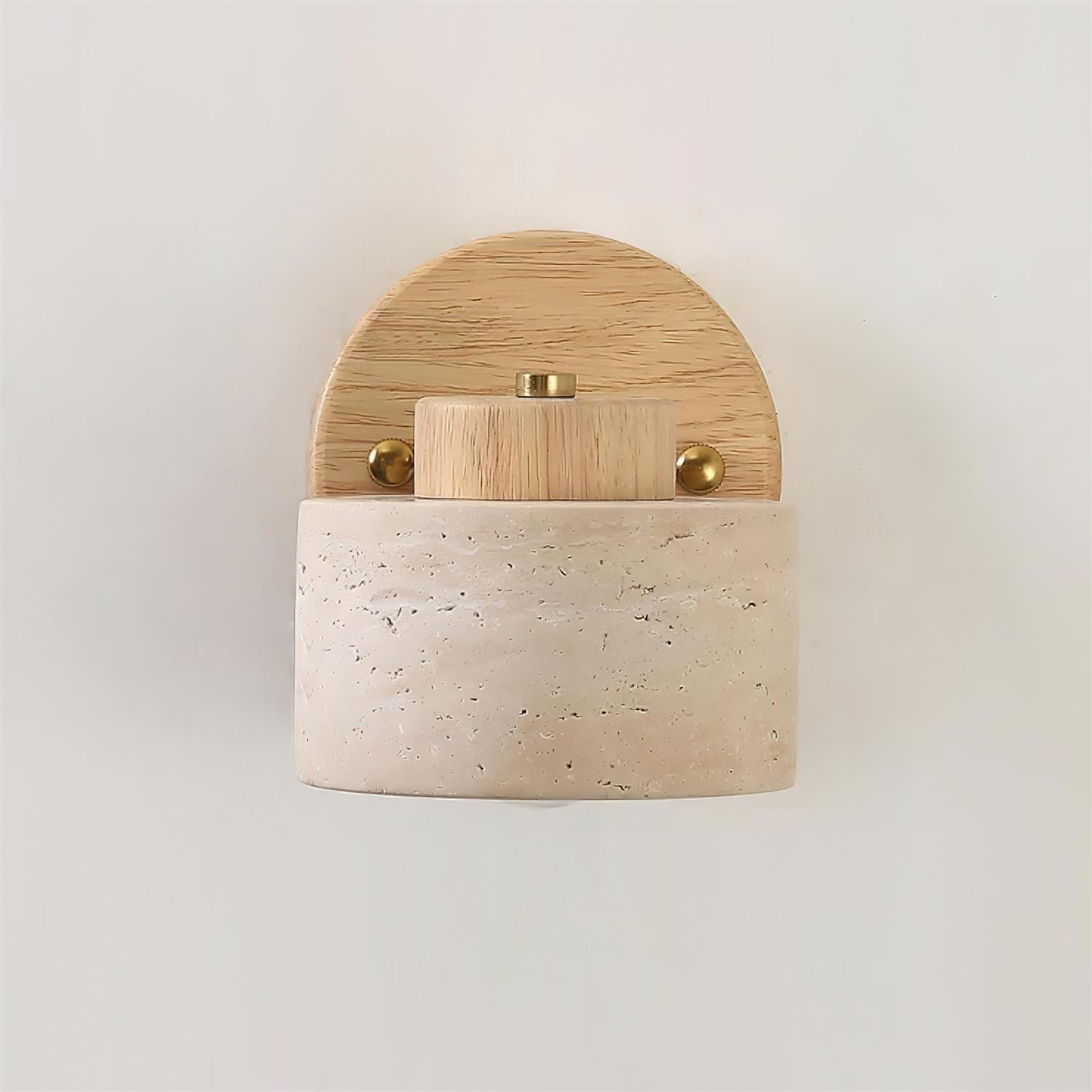 Nuvian Adjustable Travertine Wood Wall Lamp