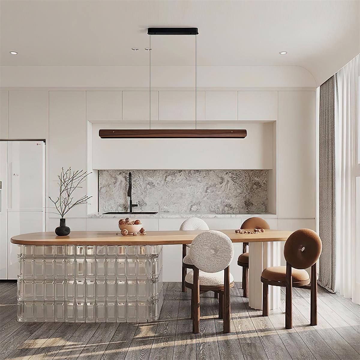 Driftwood Minimalist Wood Line Chandelier