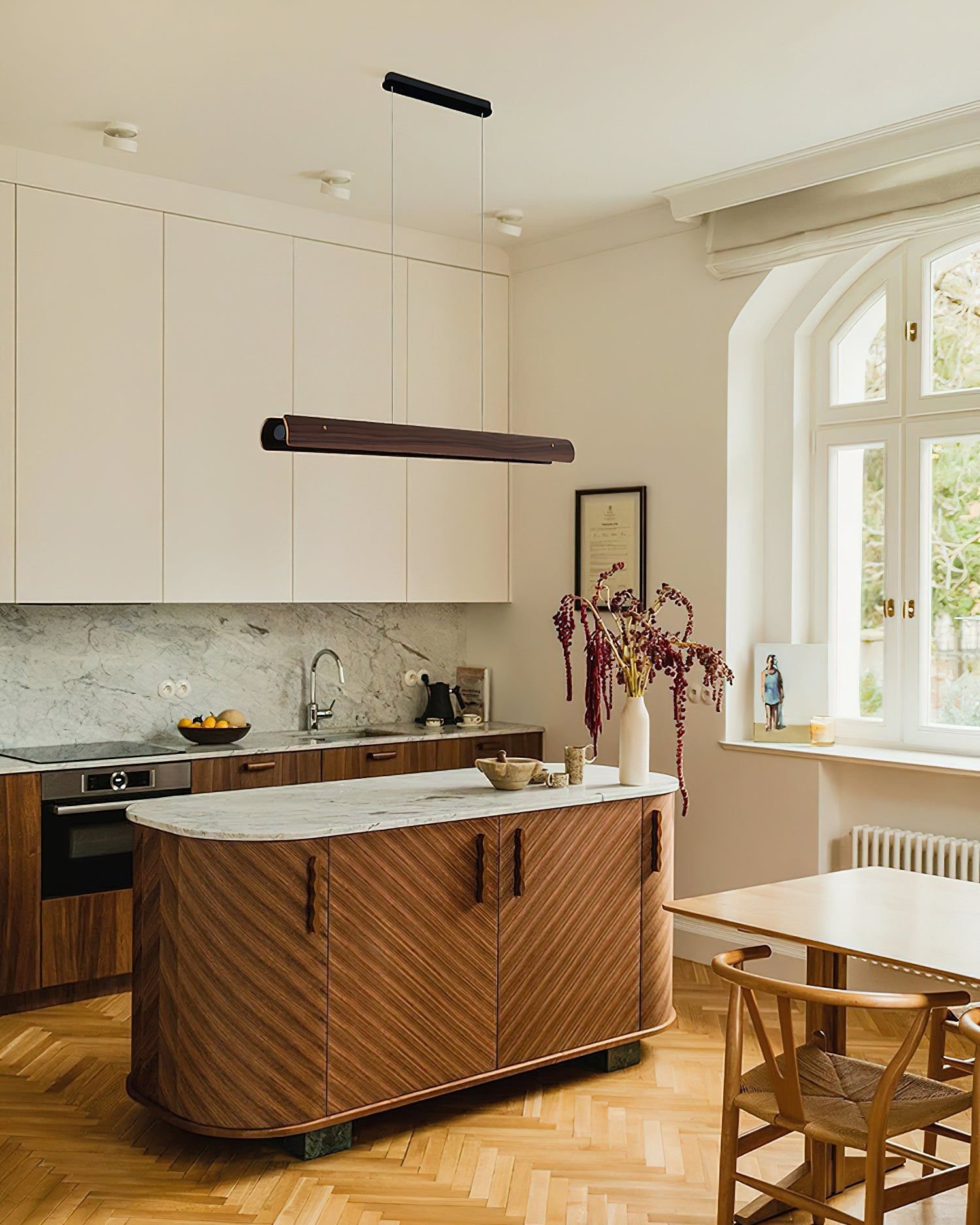 Driftwood Minimalist Wood Line Chandelier