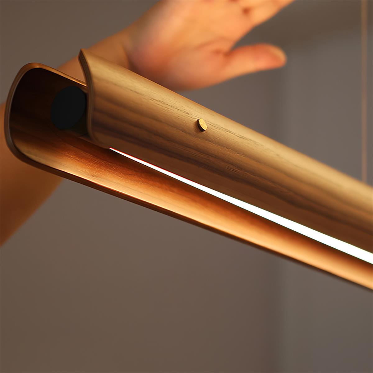 Driftwood Minimalist Wood Line Chandelier