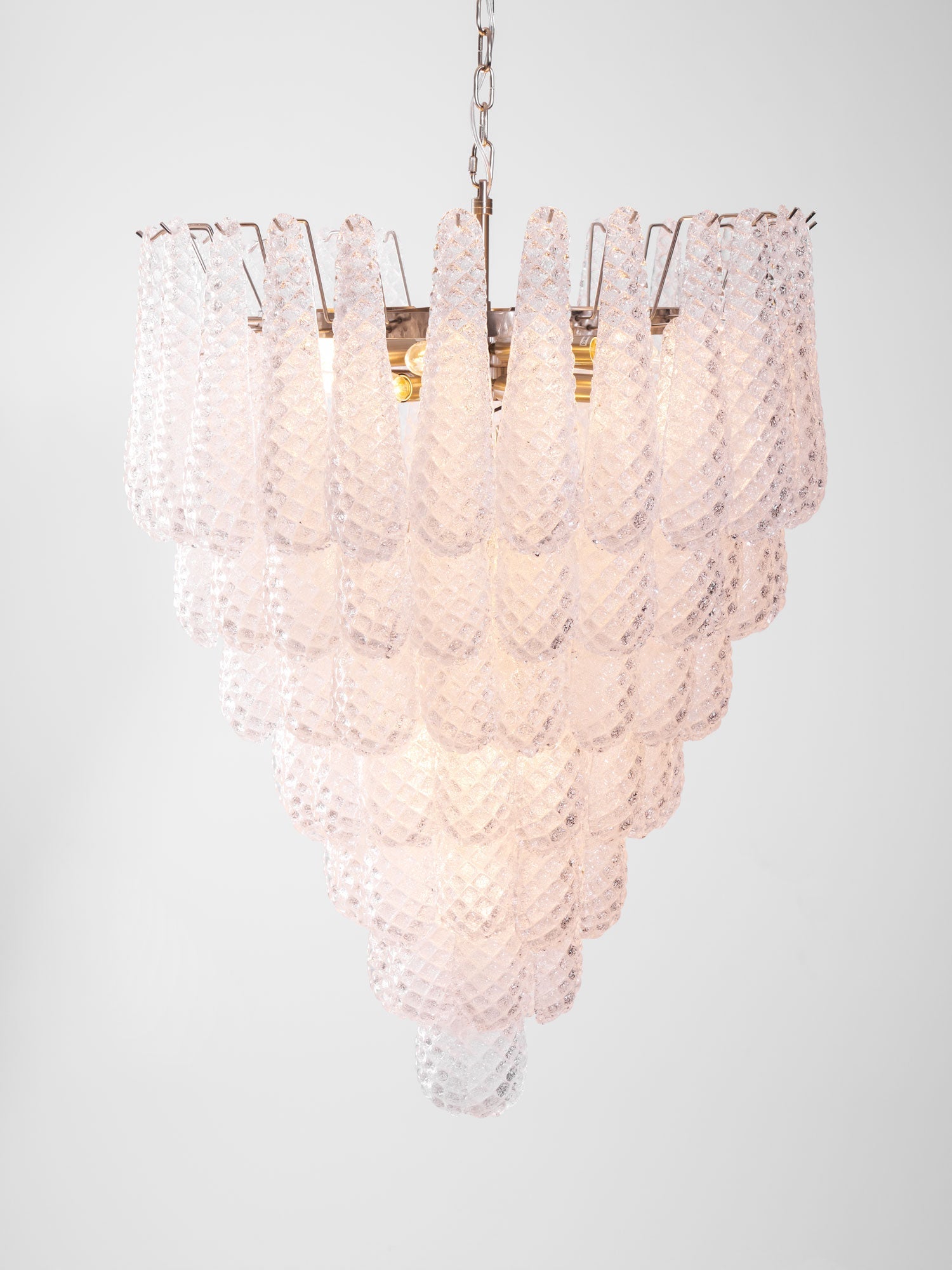 Aurora Chandelier Clear Droplets Murano Glass Waterfall Diamond - Blowlighting
