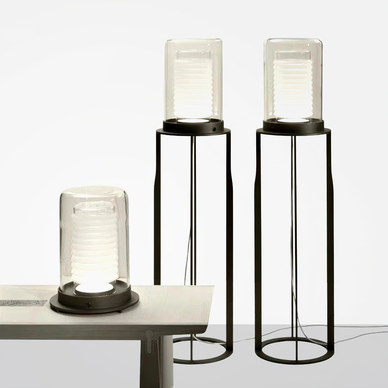Dual Cylinder Glass Floor Lamp - Blowlighting