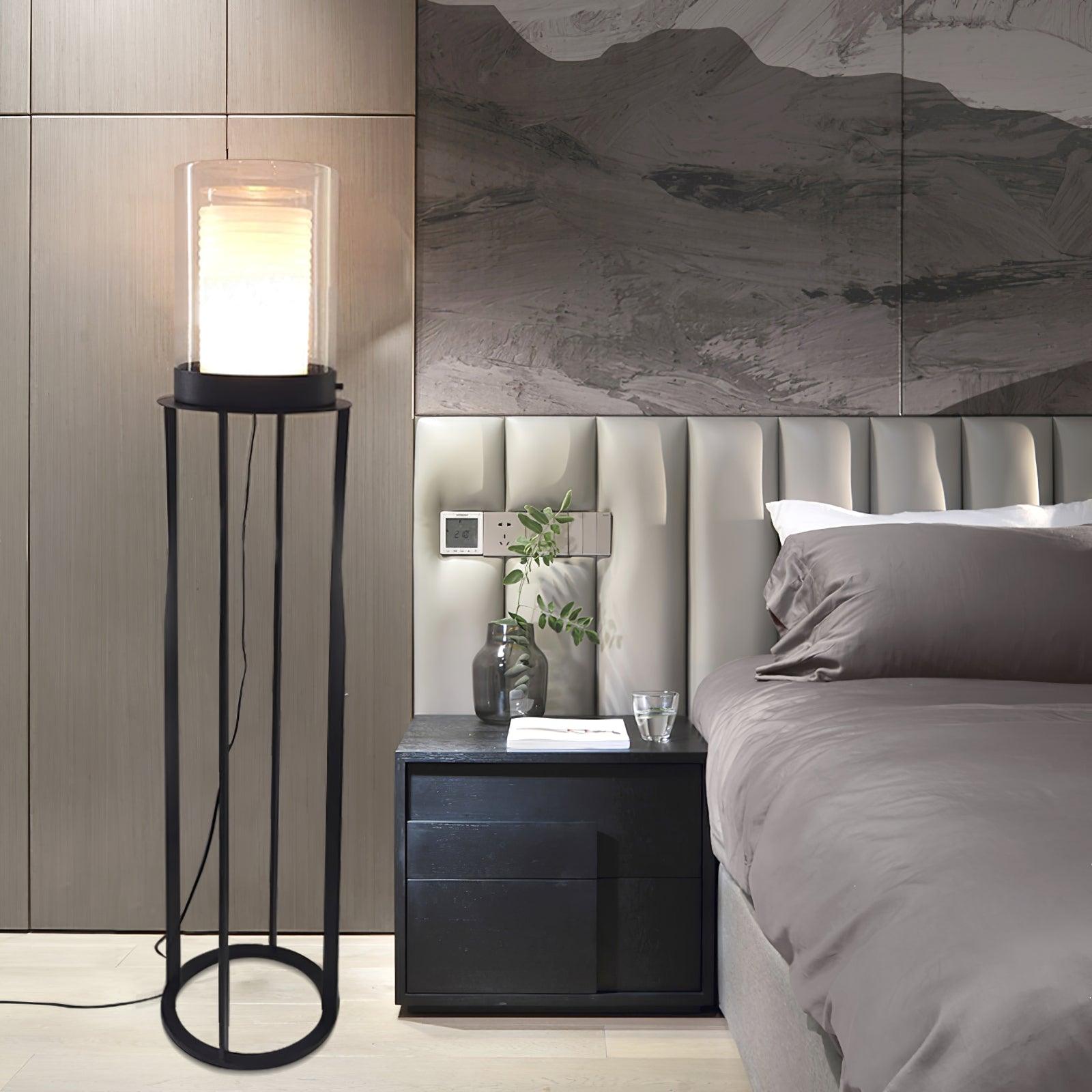 Dual Cylinder Glass Floor Lamp - Blowlighting
