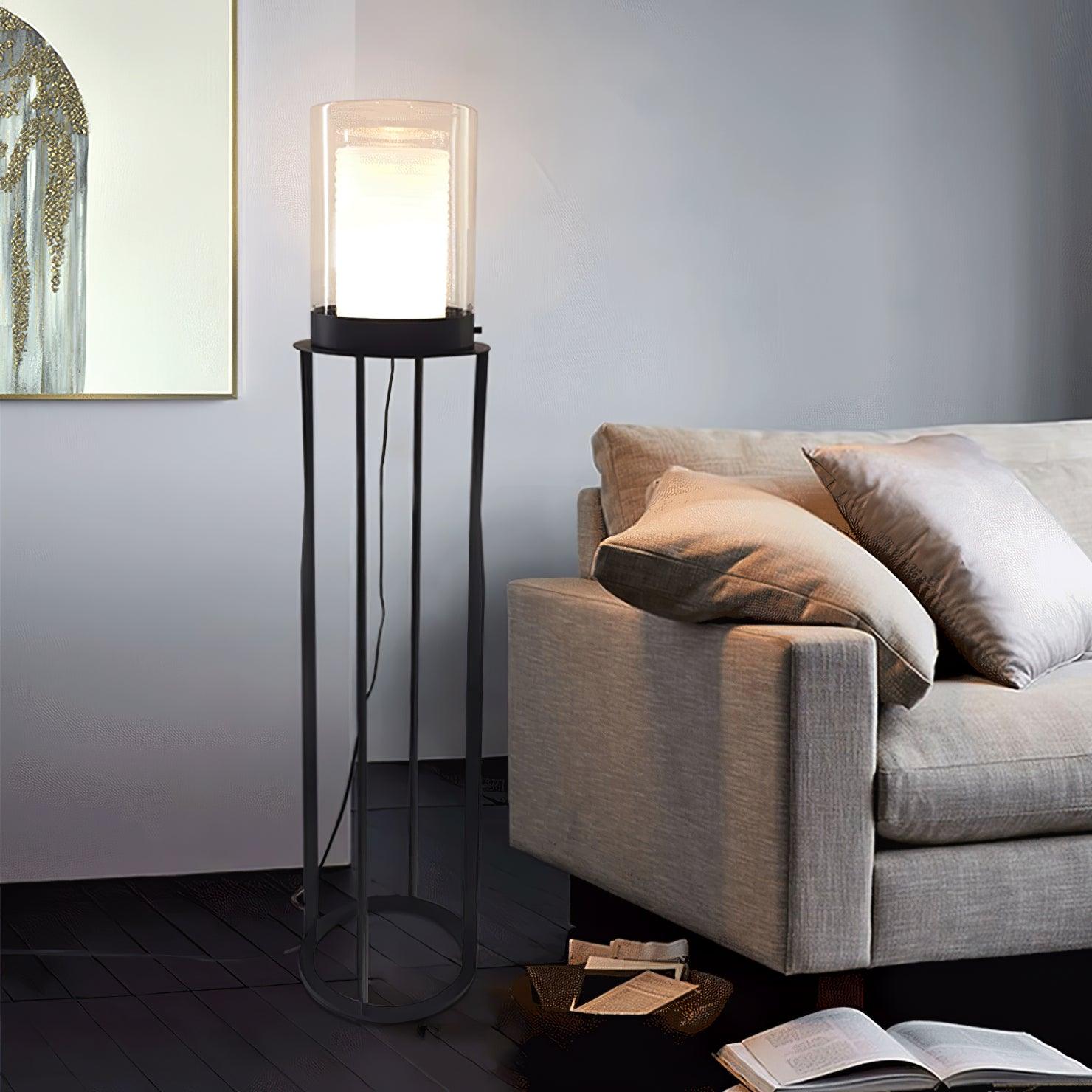 Dual Cylinder Glass Floor Lamp - Blowlighting