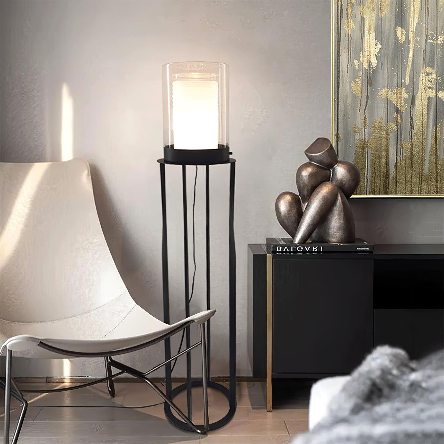 Dual Cylinder Glass Floor Lamp - Blowlighting