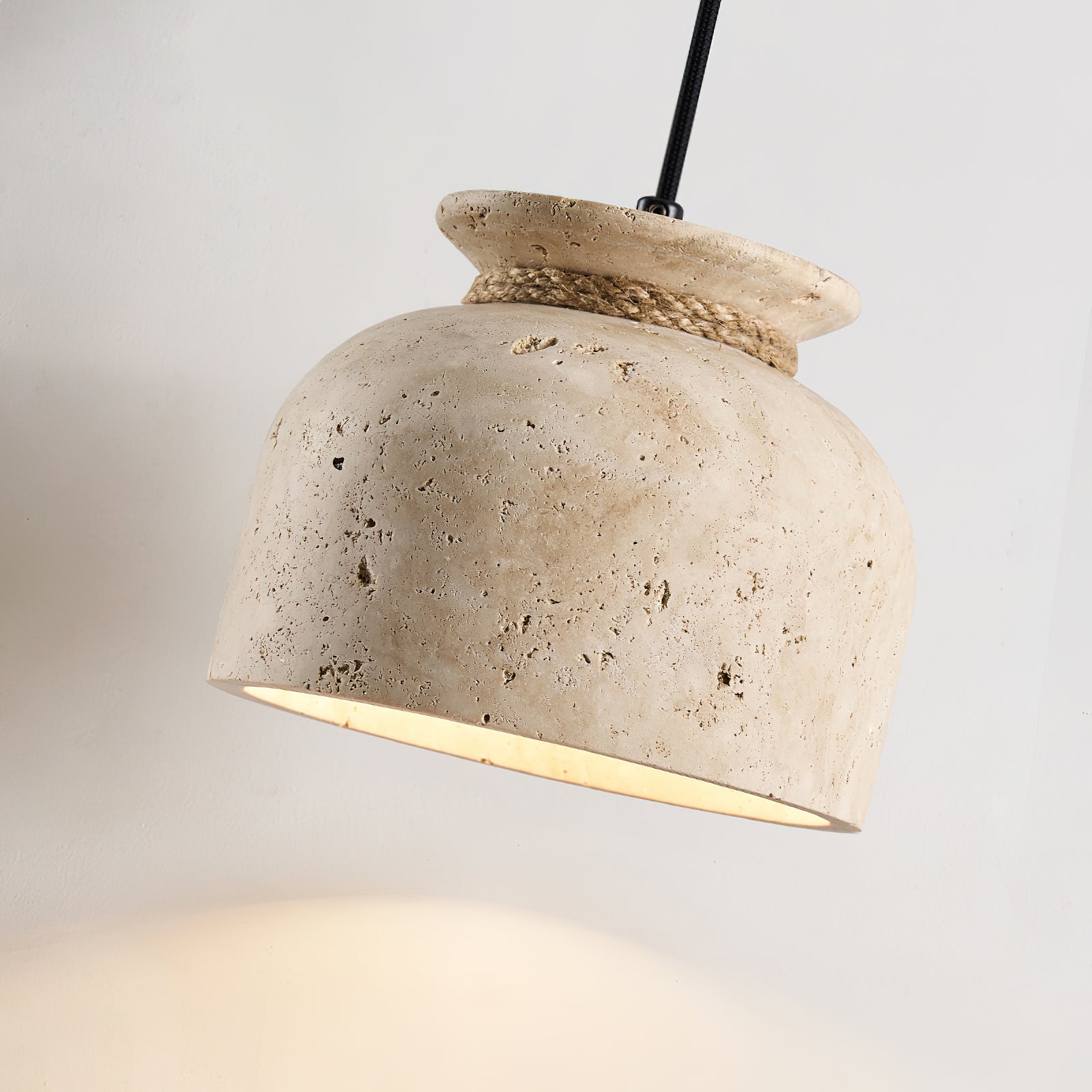Easton Wabi-Sabi Travertine Pendant Light