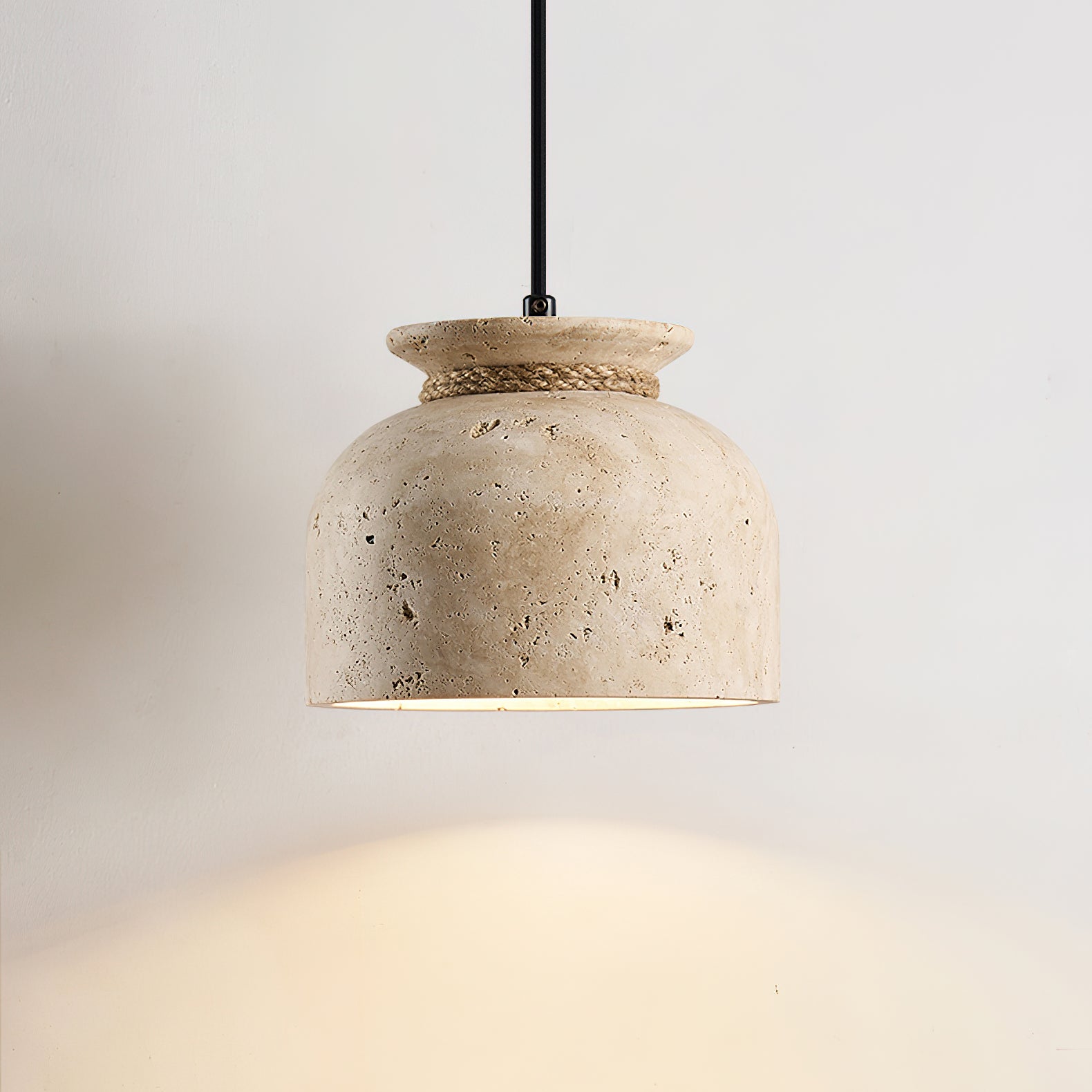 Easton Wabi-Sabi Travertine Pendant Light