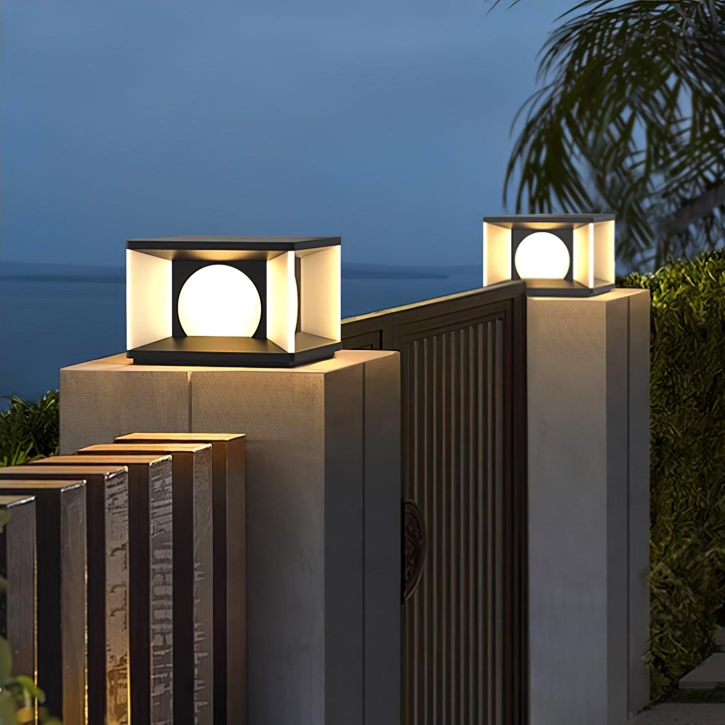 Eclipse Cube Outdoor Post Light - Blowlighting