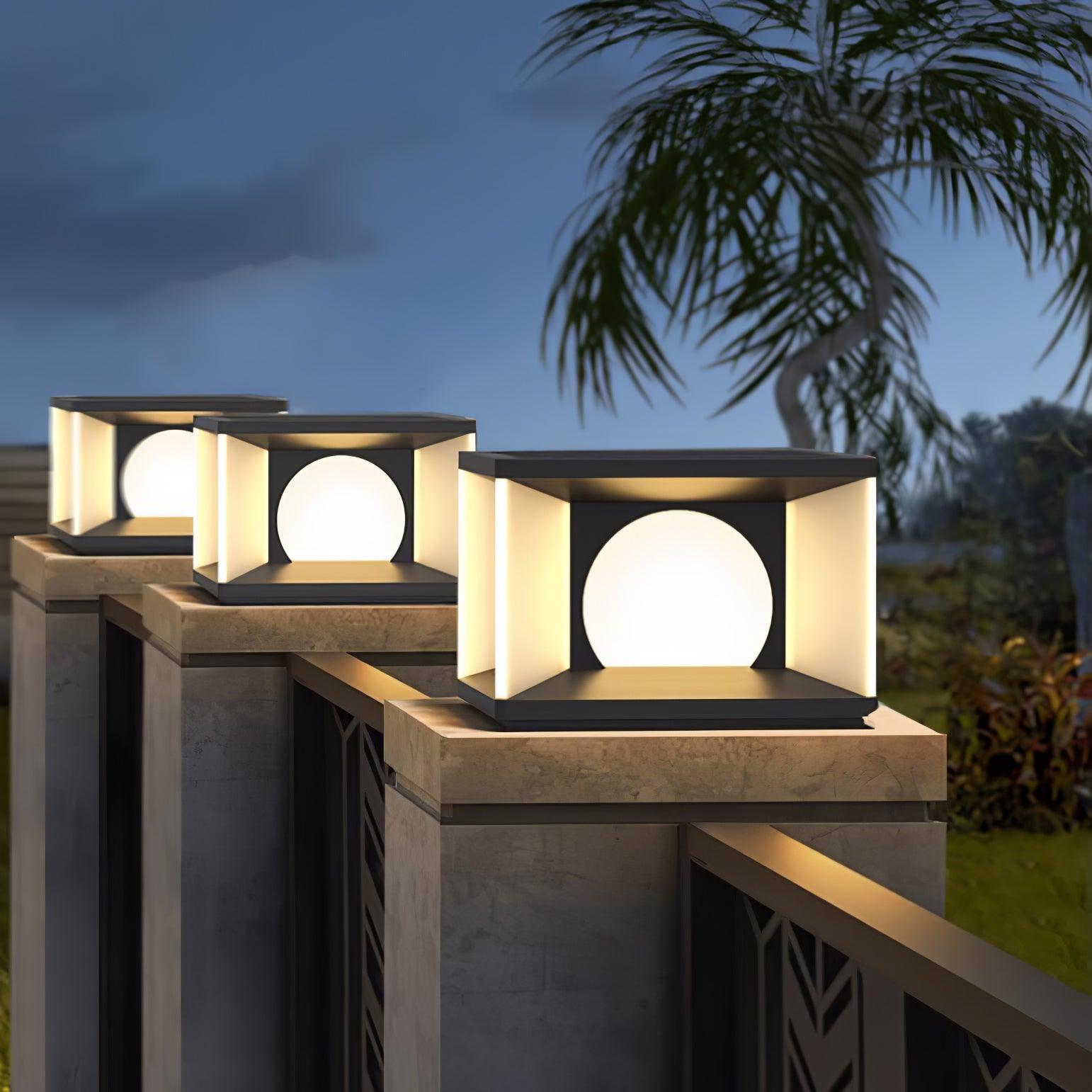 Eclipse Cube Outdoor Post Light - Blowlighting