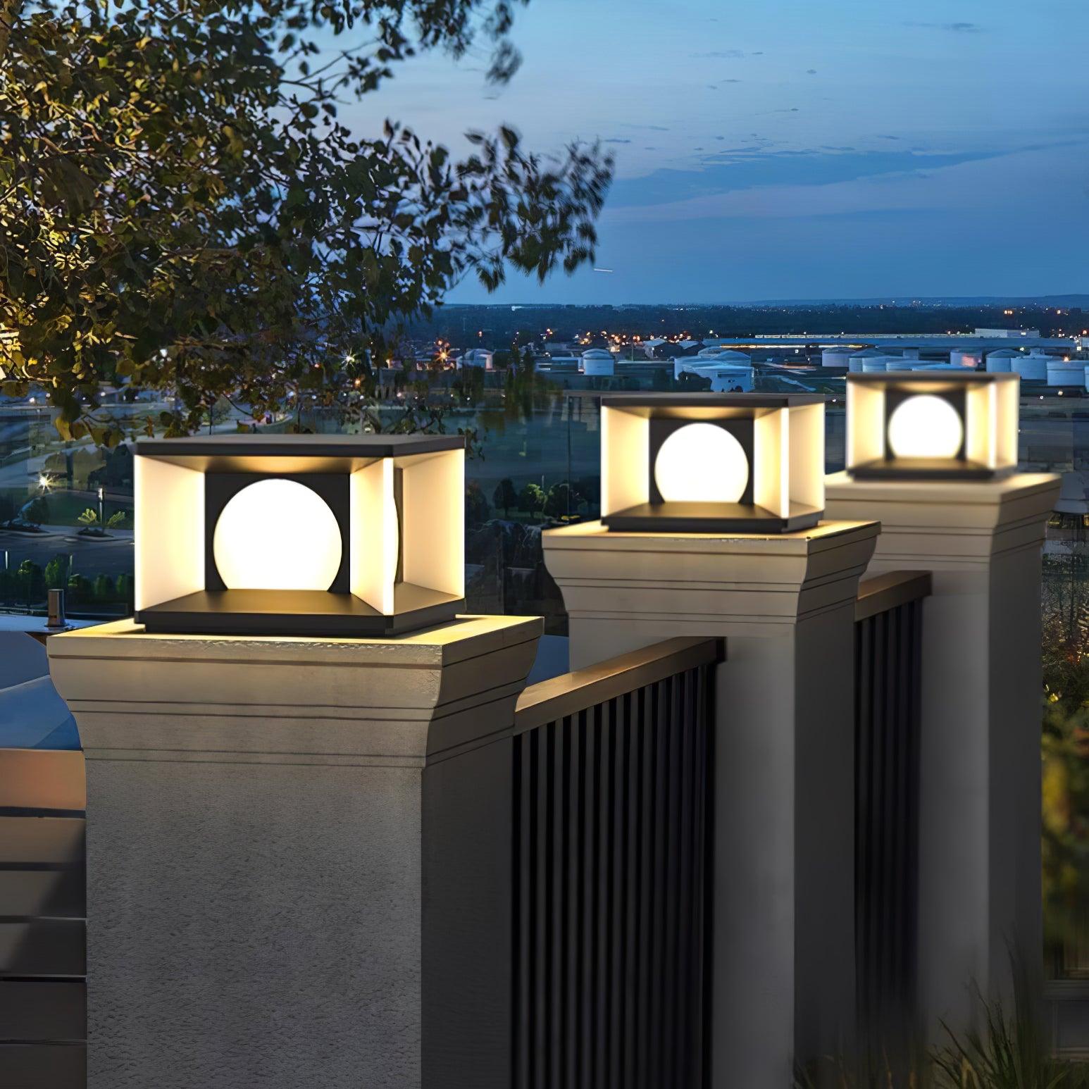Eclipse Cube Outdoor Post Light - Blowlighting