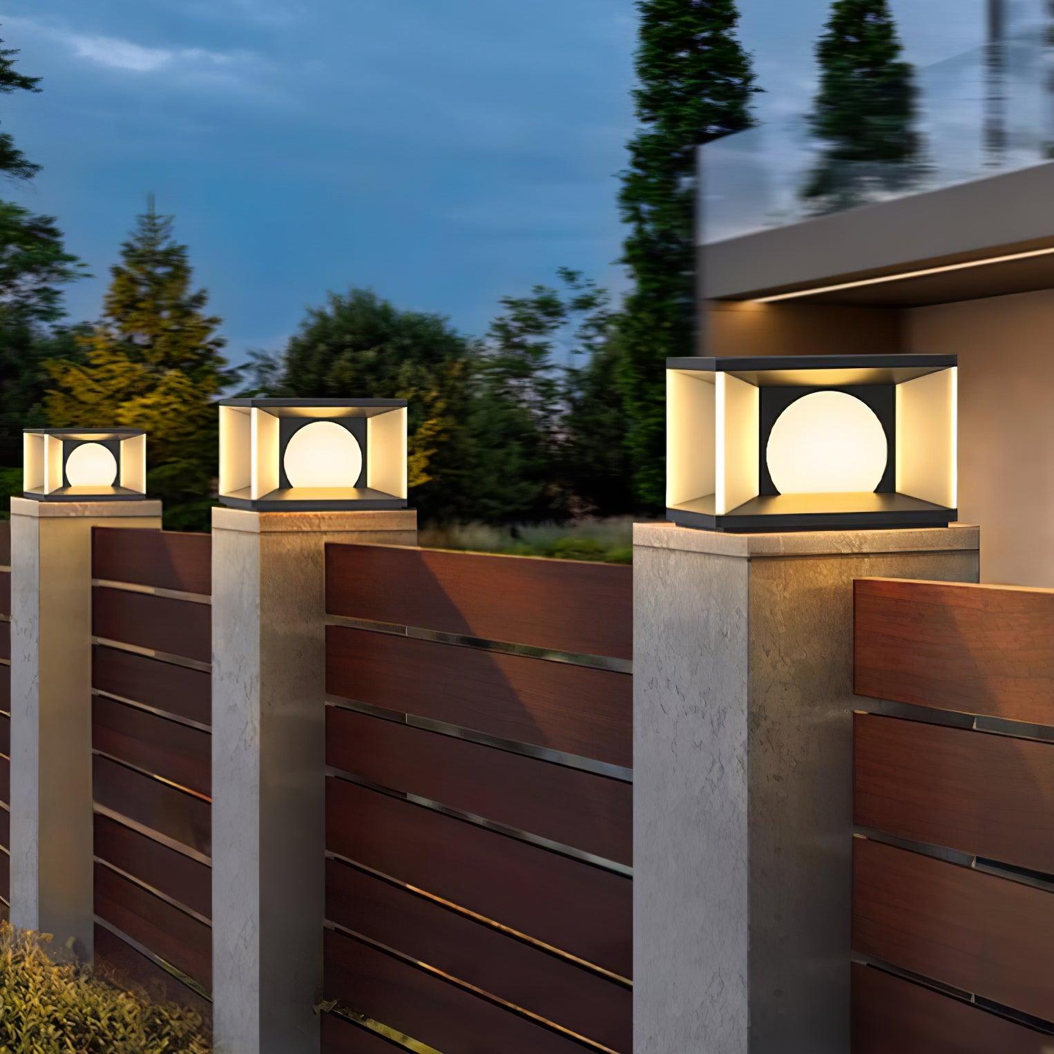 Eclipse Cube Outdoor Post Light - Blowlighting